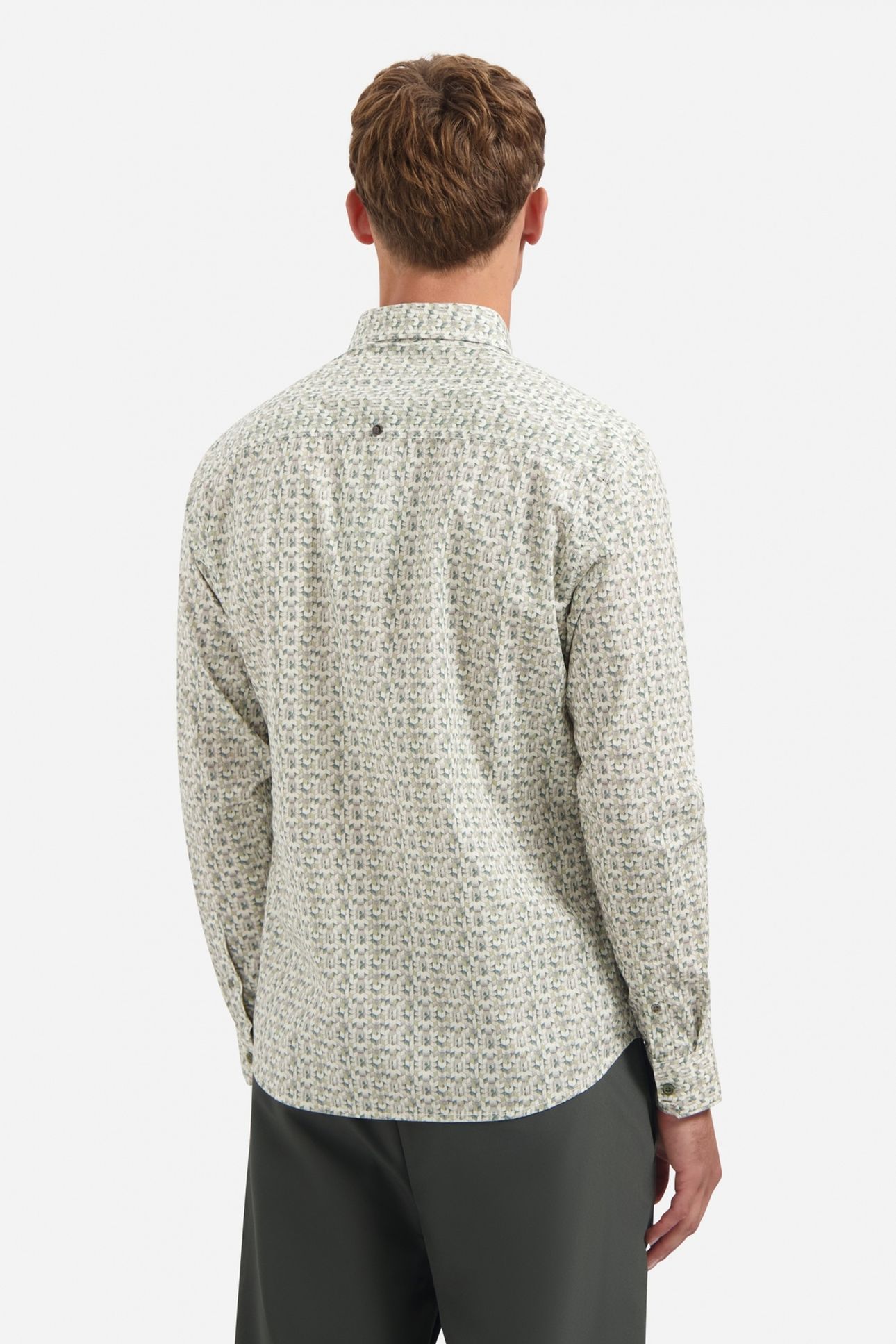 SHIRT STRETCH ALLOVER PRINTED DARK GREEN 4