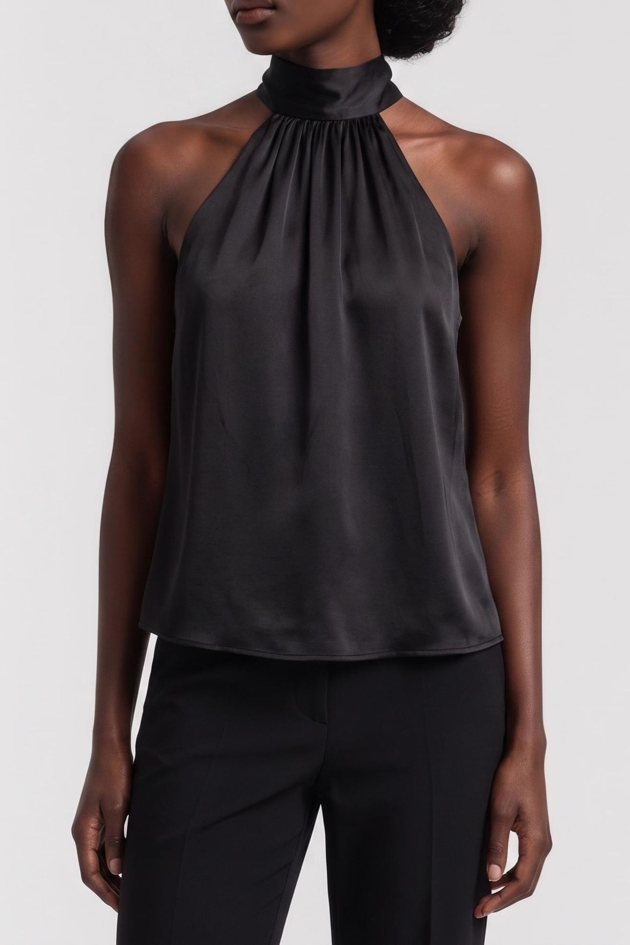 ELISA HALTER NECK TO JET BLACK A996 1