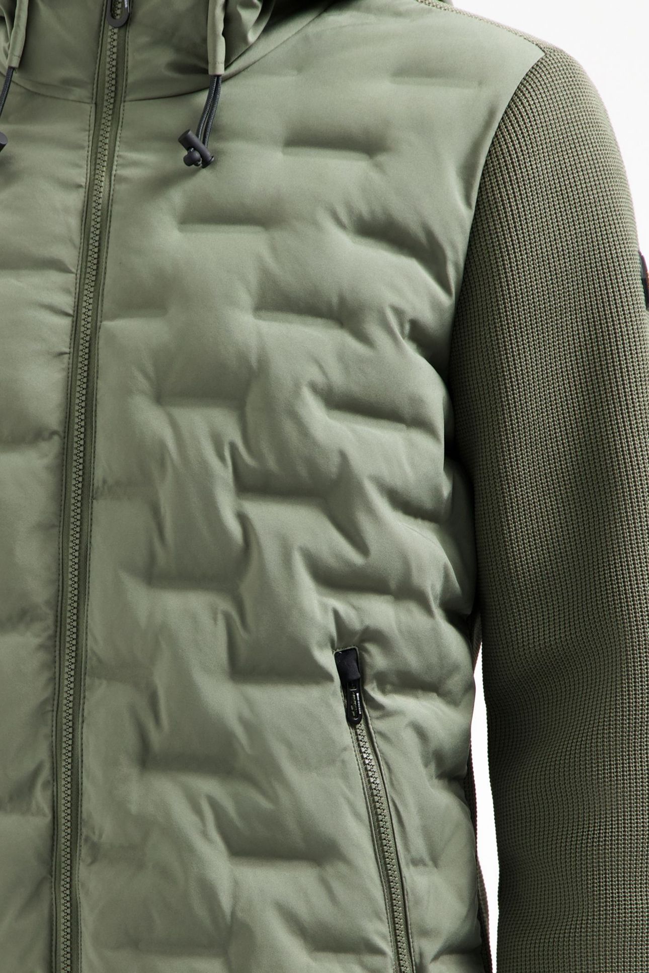 JACKET SHORT FIT SEALED HOODED KNITTED MIX STEEL 6