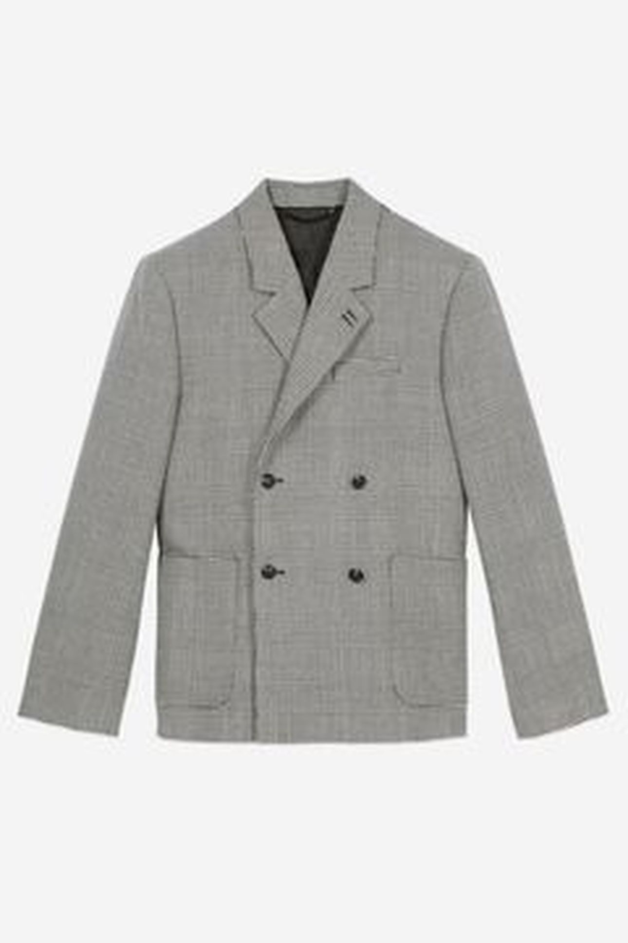 4-BUTTON DOUBLE-BREASTED JACKET BLACK WHITE 10