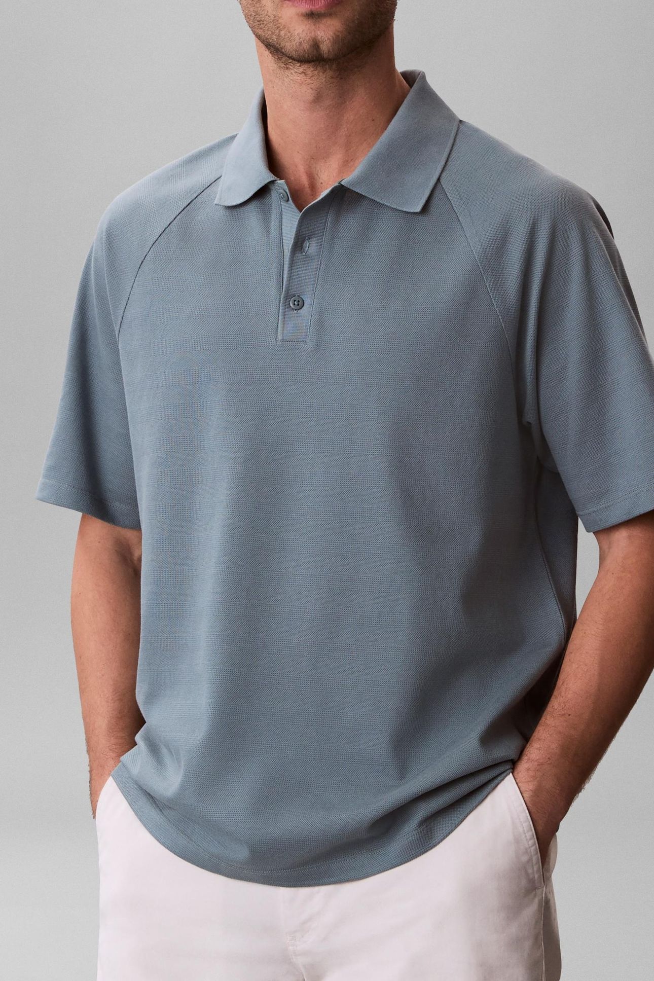 SS EASY BAR JACQUARD POLO FROSTED SPRUCE 2