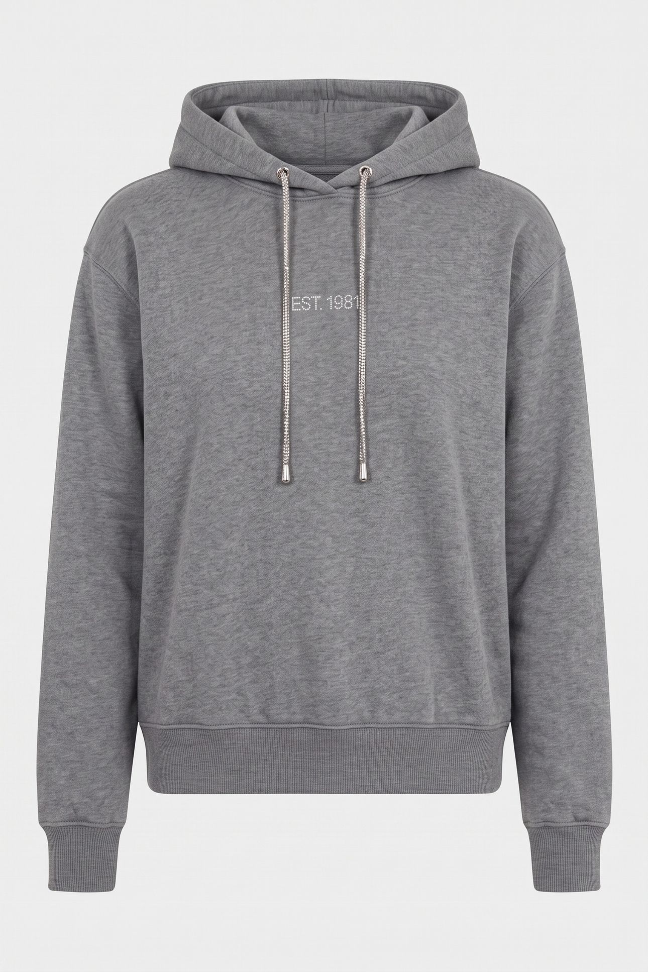 GUESS ECO HOODIE SHINY CORD SW MEDIUM CHARCOAL HEAT 3