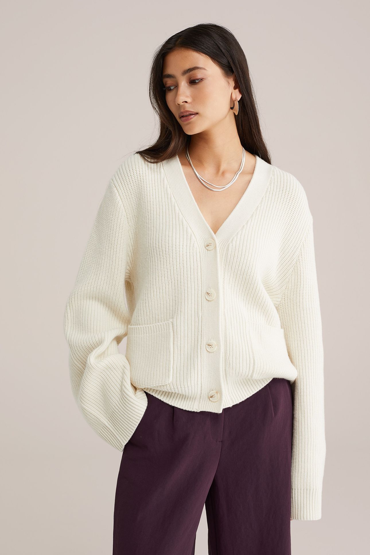 KNITTED CARDIGAN OFF-WHITE 1