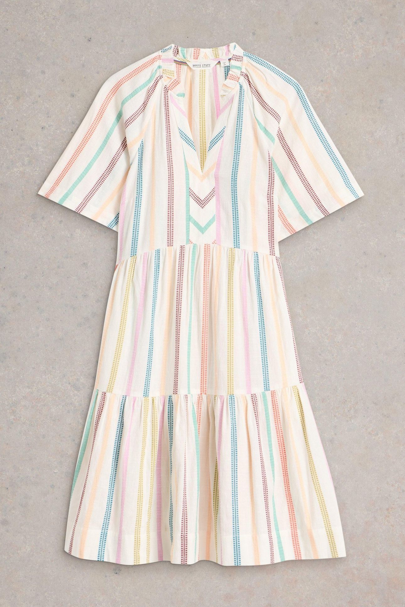SOPHIA STRIPE DRESS NATURAL MULTI 5