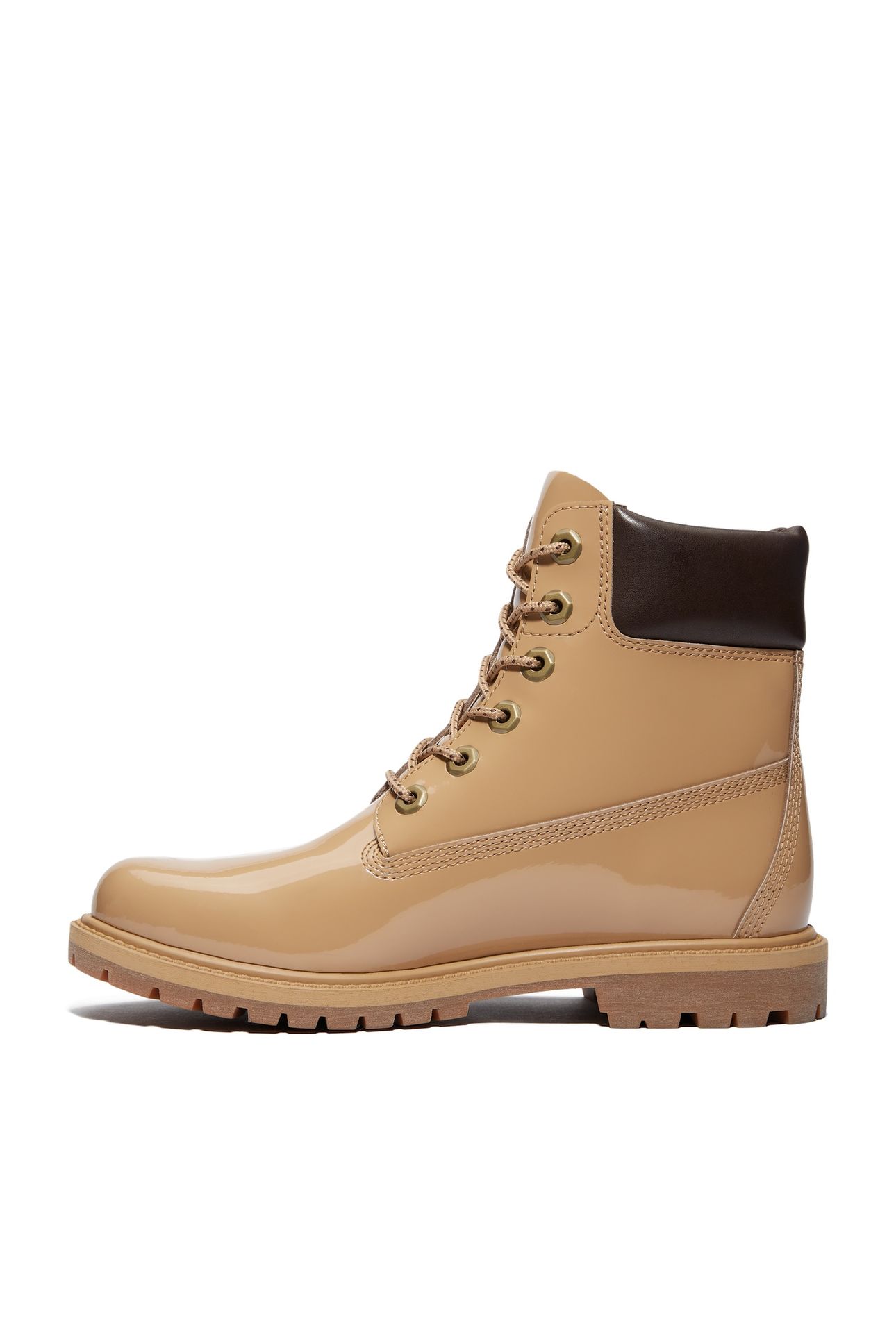 PREMIUM 6 INCH LACE UP WATERPROOF BOOT WHEAT PATENT LEATHER 2