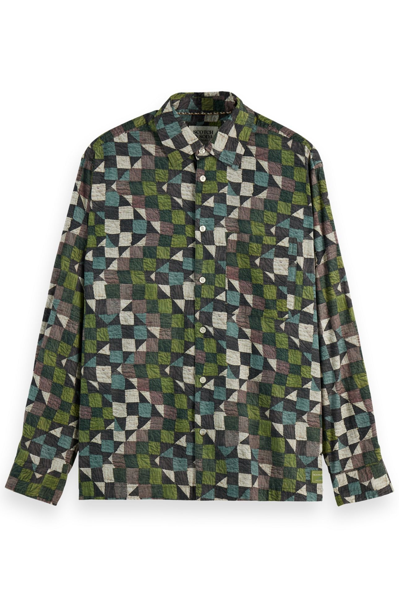 PRINTED RELAXED-FIT SHIRT ZIG ZAG PATCHWORK MULTI 4