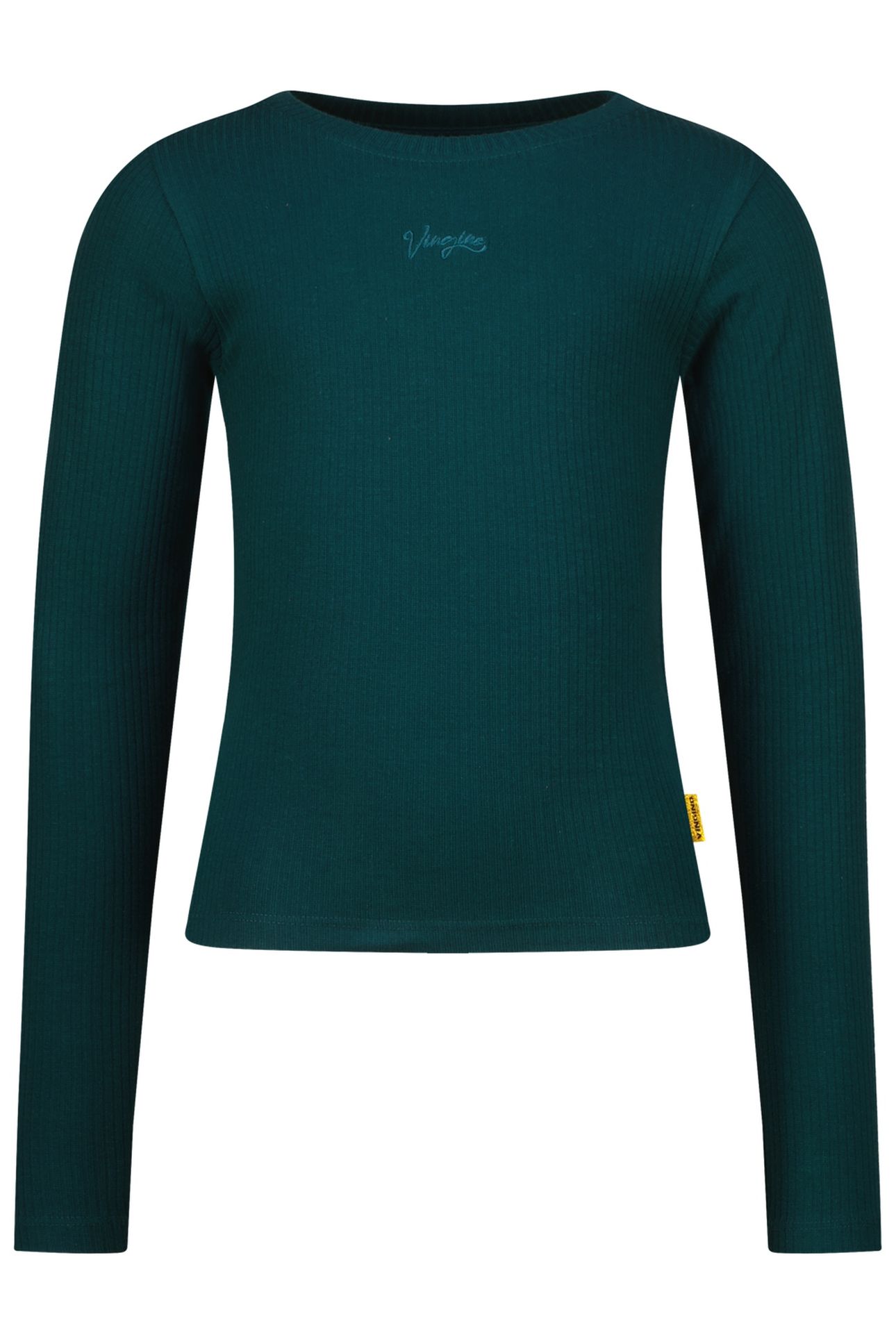 GIRLS BASIC RIB TOP T-SHIRT DARK JUNGLE GREEN 1