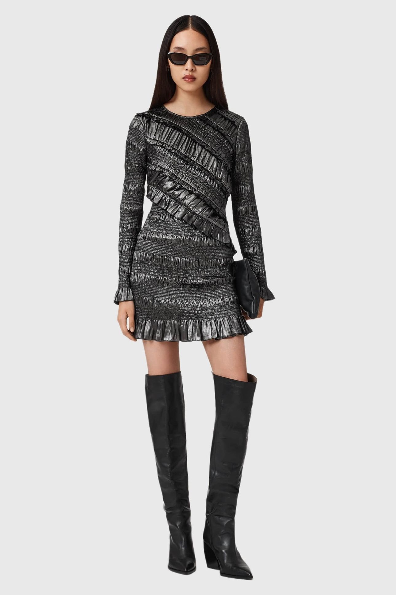 CARLI MINI DRESS GUNMETAL GREY 1