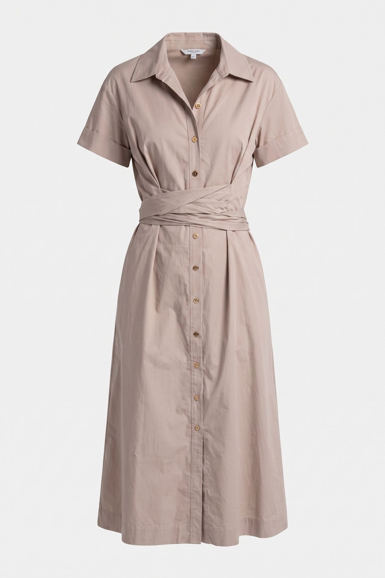 ADELE V NECK SS MIDI VELVET TAUPE 3