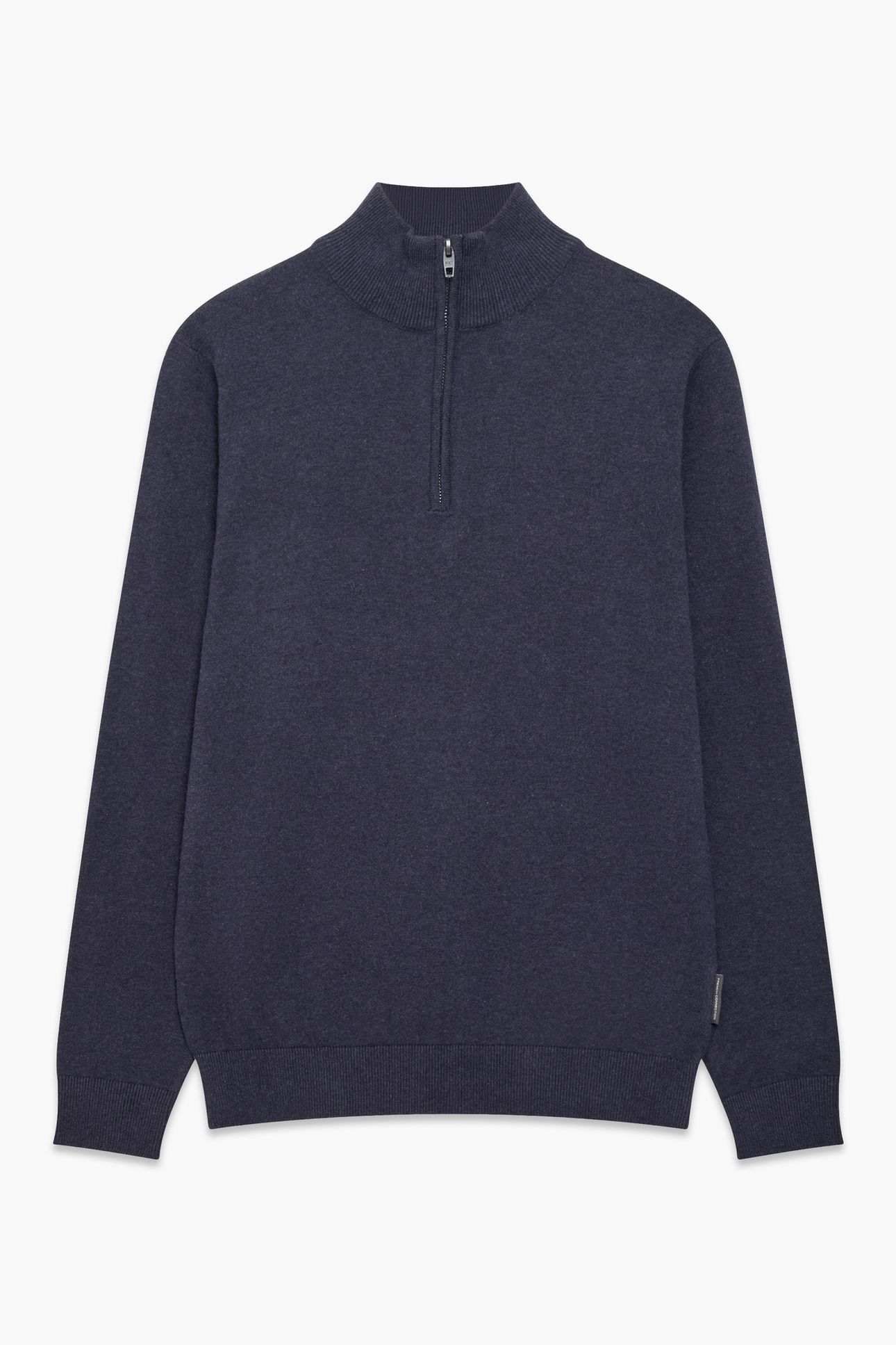 1/2 ZIP COTTON MARINE MEL 1