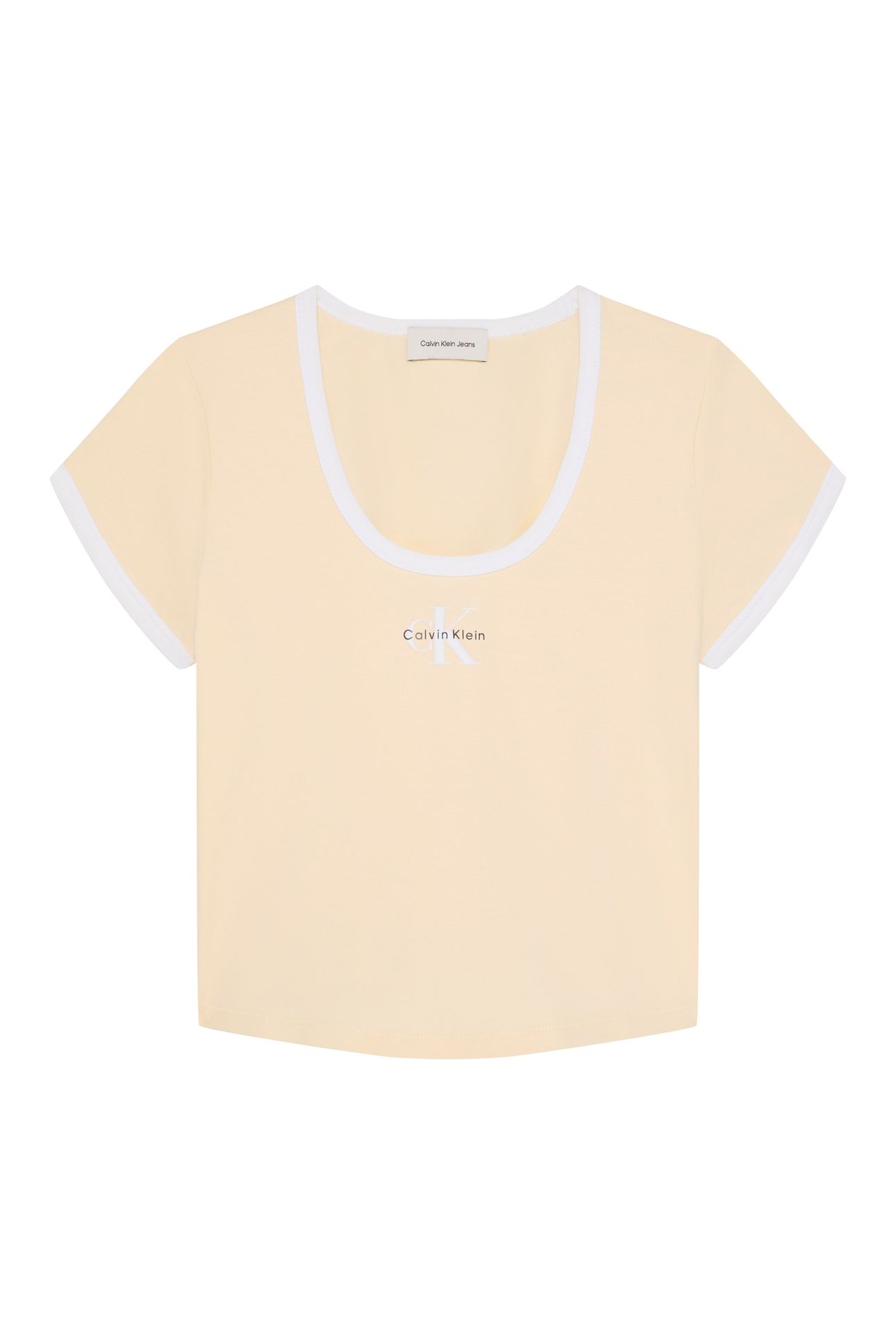 SS MONOLOGO SCOOP NECK TOP VANILLA CUSTARD 4