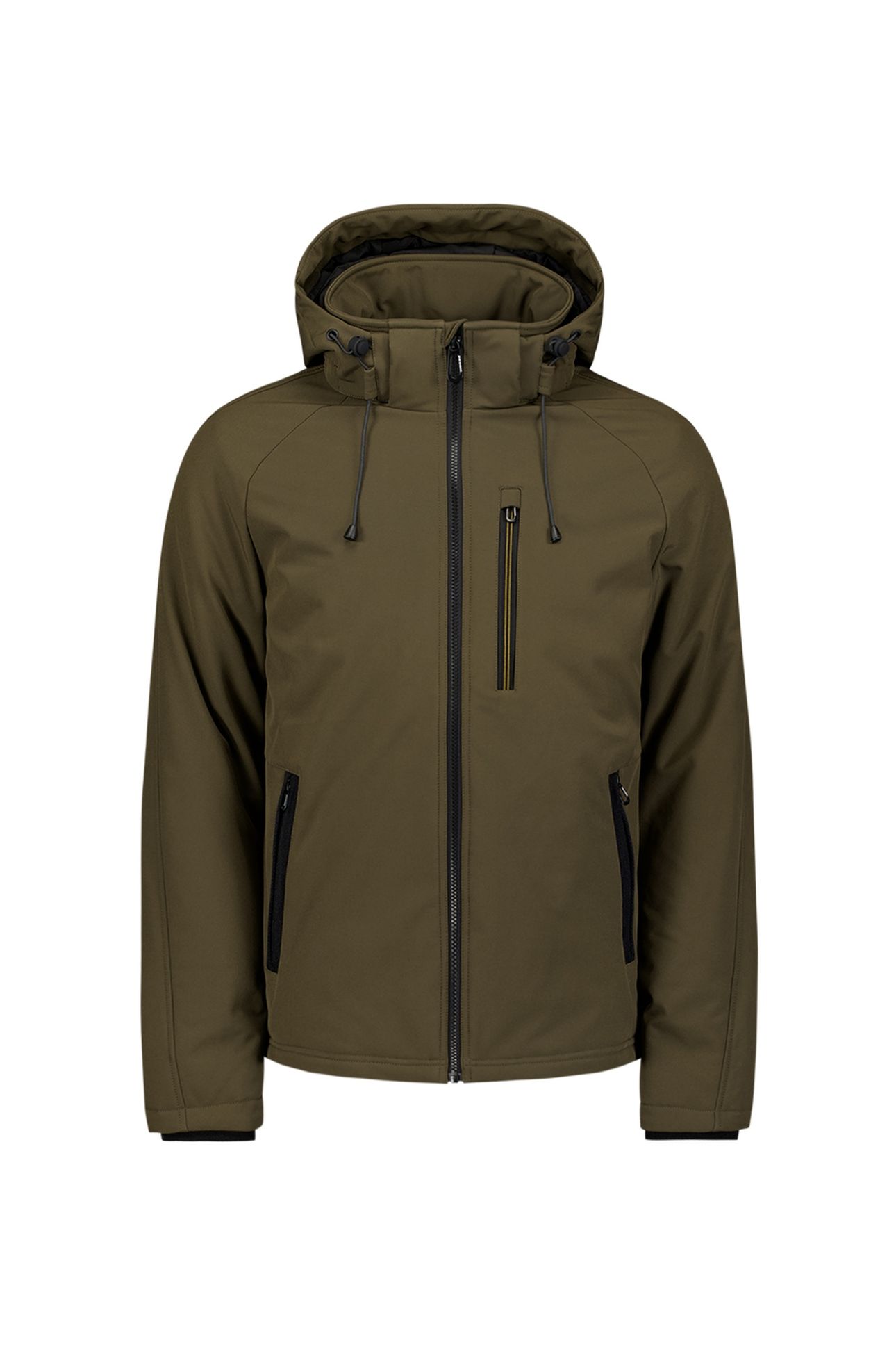 JACKET SHORT FIT HOODED SOFTSHELL STRETCH TAUPE 4