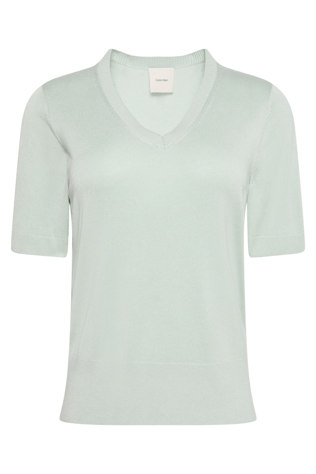 FINE GAUGE VISCOSE V-NECK TOP PALE MEADOW 4