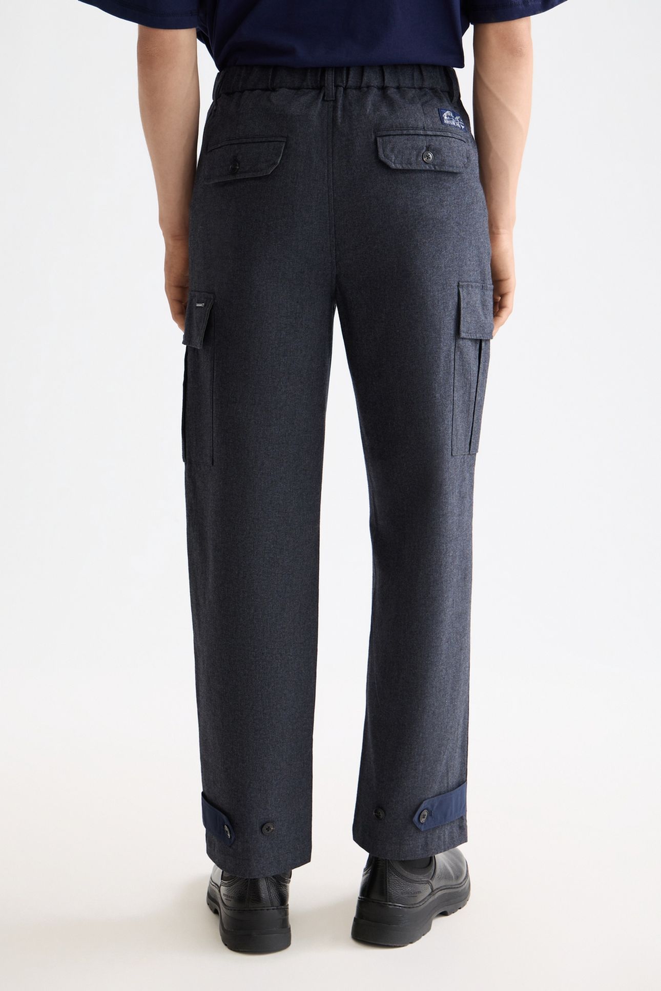MELANGE COTTON-BLEND RELAXED STRAIGHT FIT CARGO GREY MELANGE 3