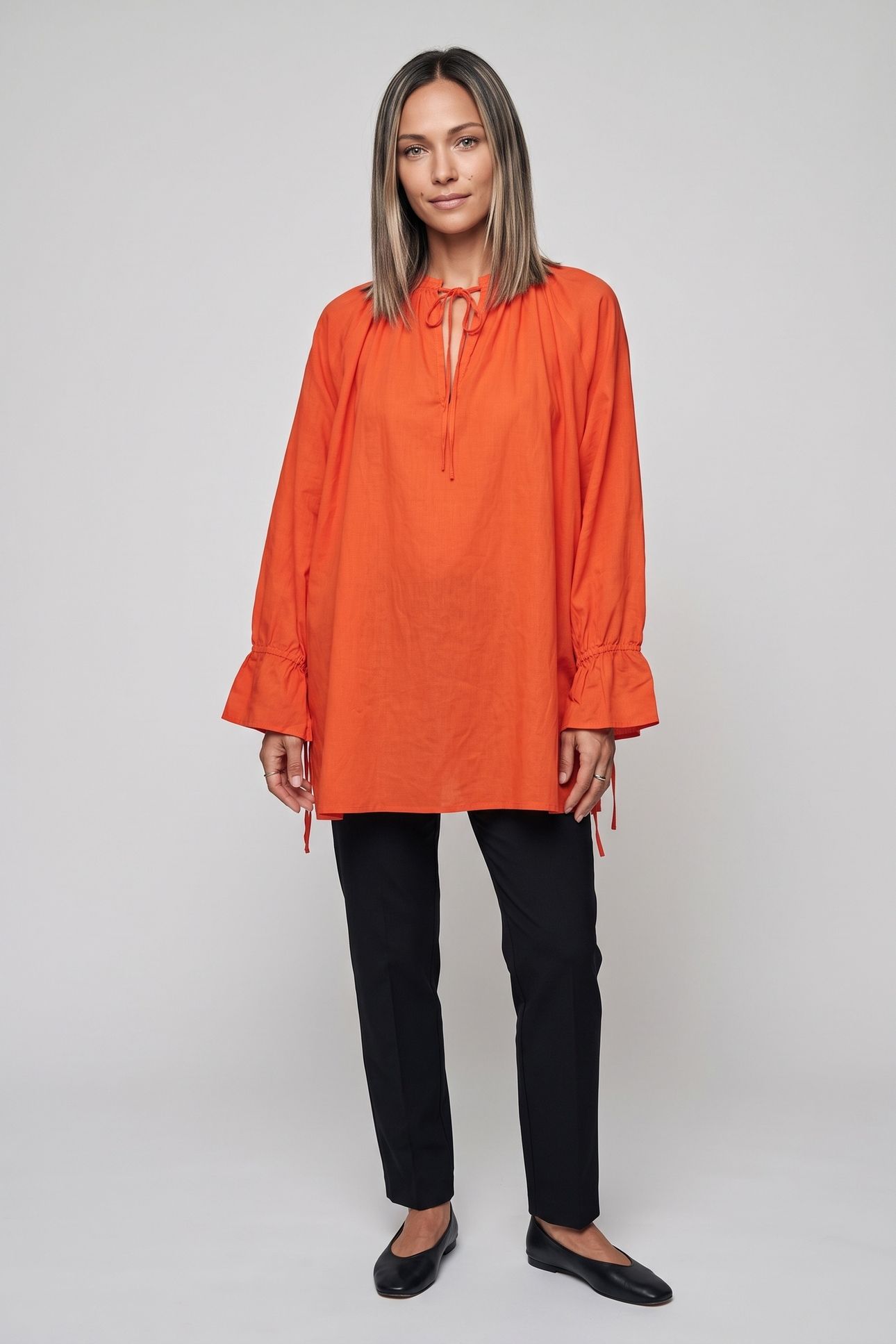 SANTA FE LIGHT TENCEL TUNIC ORANGE 1