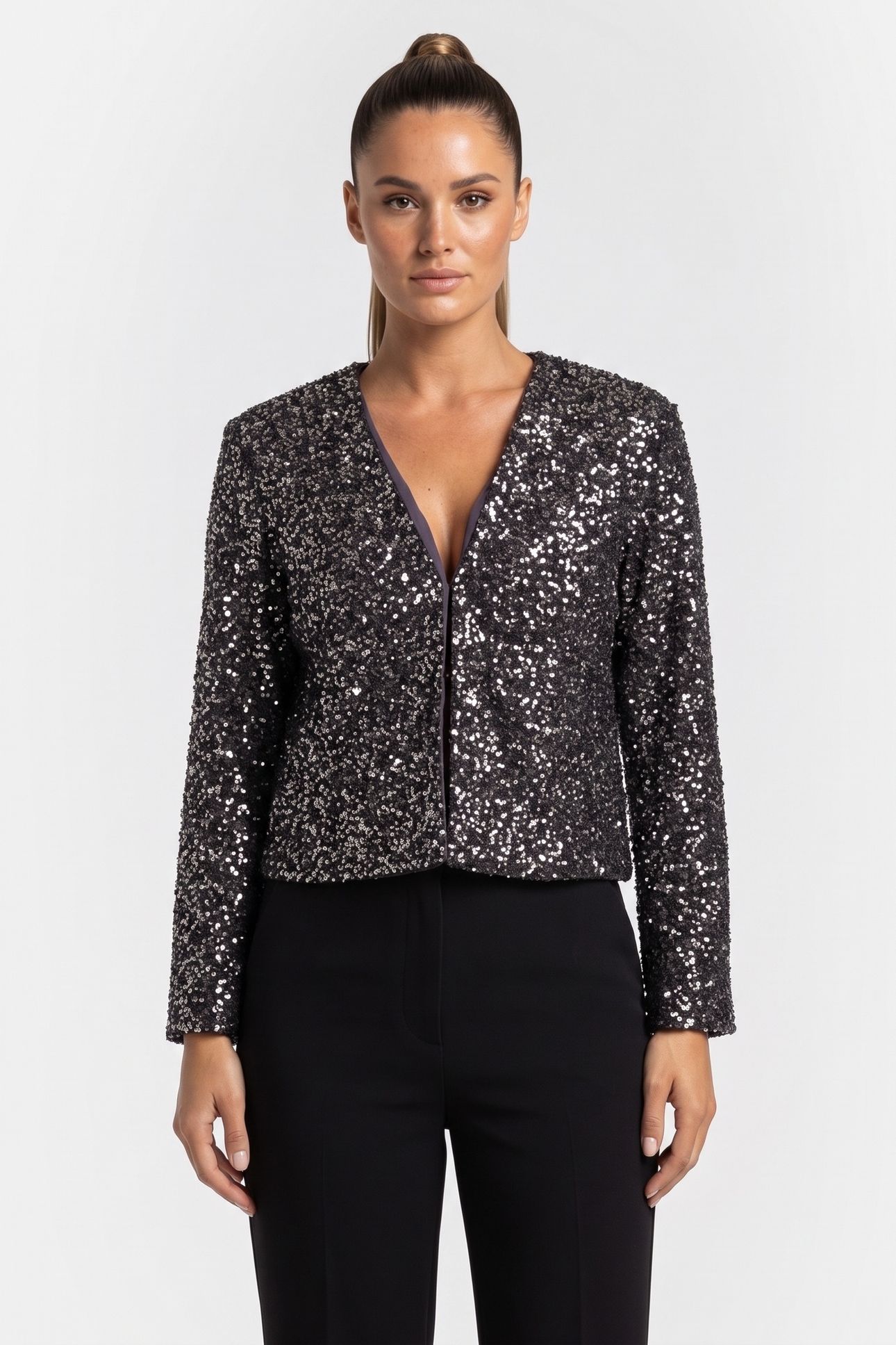 DUSTY SEQUIN JACKET GREY 1