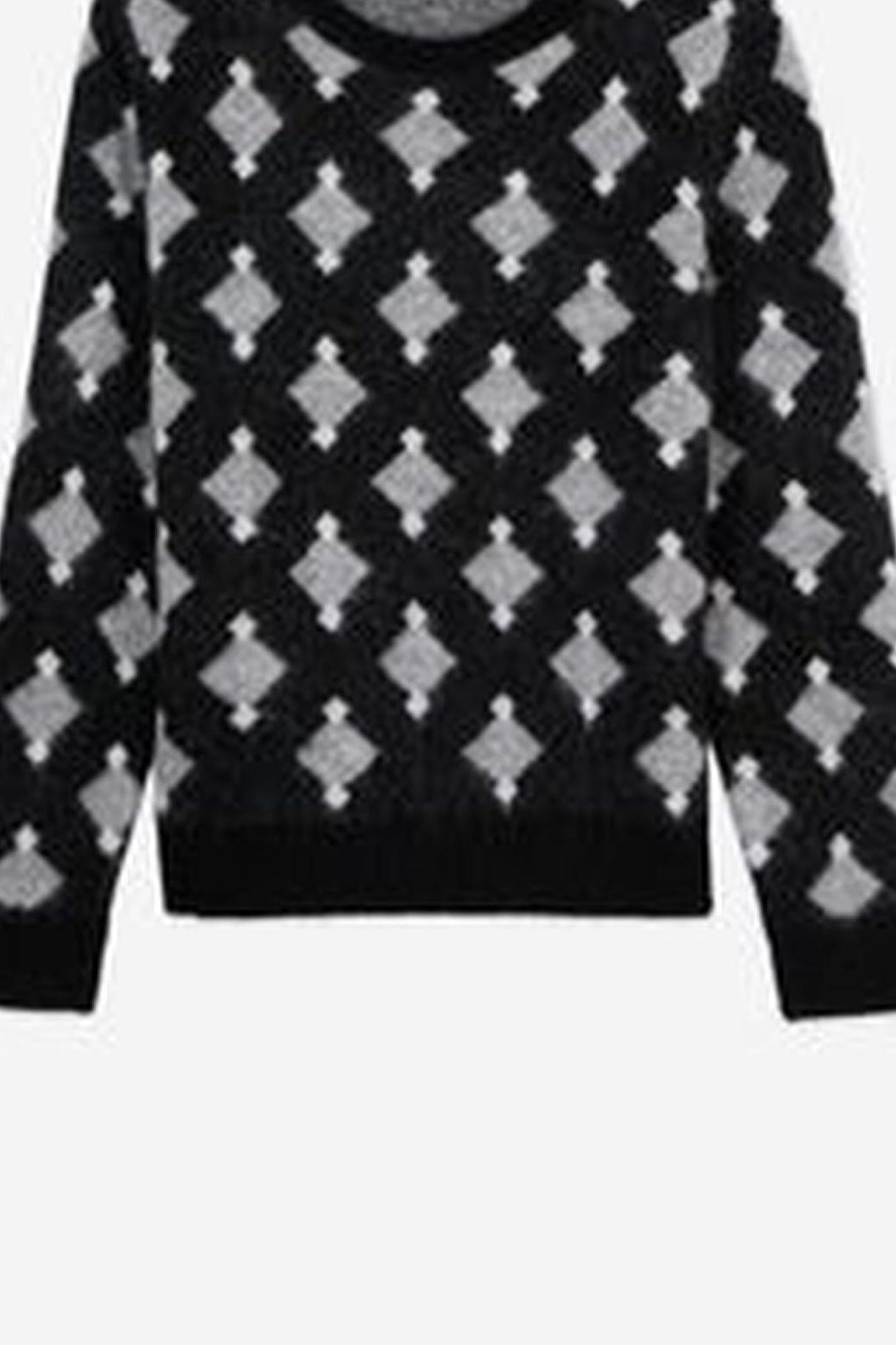 PULL COL ROUND BLACK GREY WHITE 9