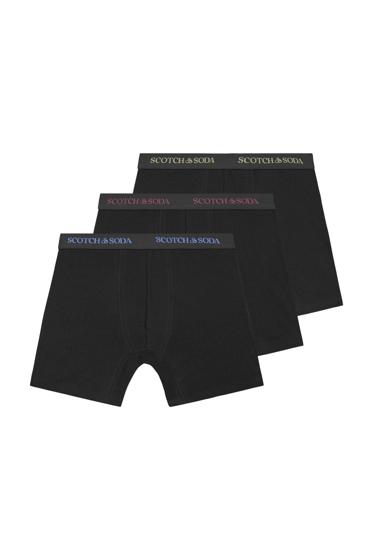 3PK MENS COTTON STRETCH BOXER BRIEF BLACK/BRIGHT 1