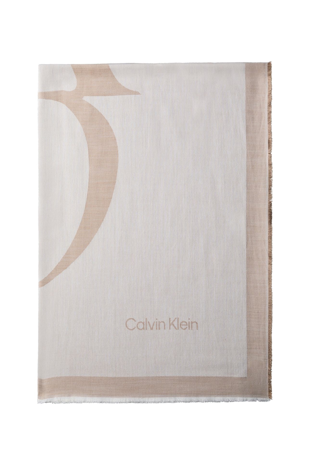 CALVIN CHAMBRAY SQUARE SCARF DESERT TAUPE 1