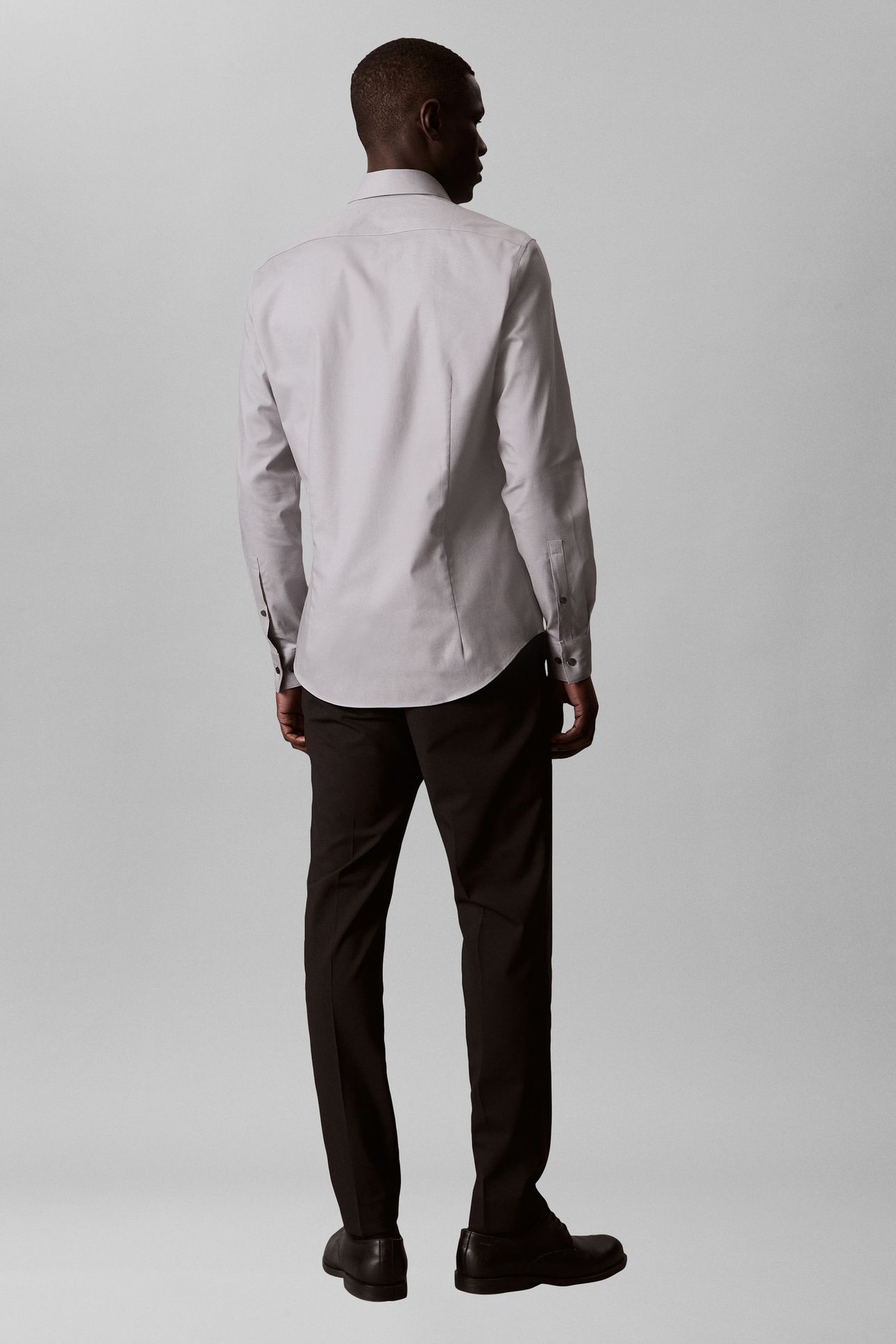 SLIM ESSENTIAL TWILL STRAIGHT SHIRT PURE GRAY 2