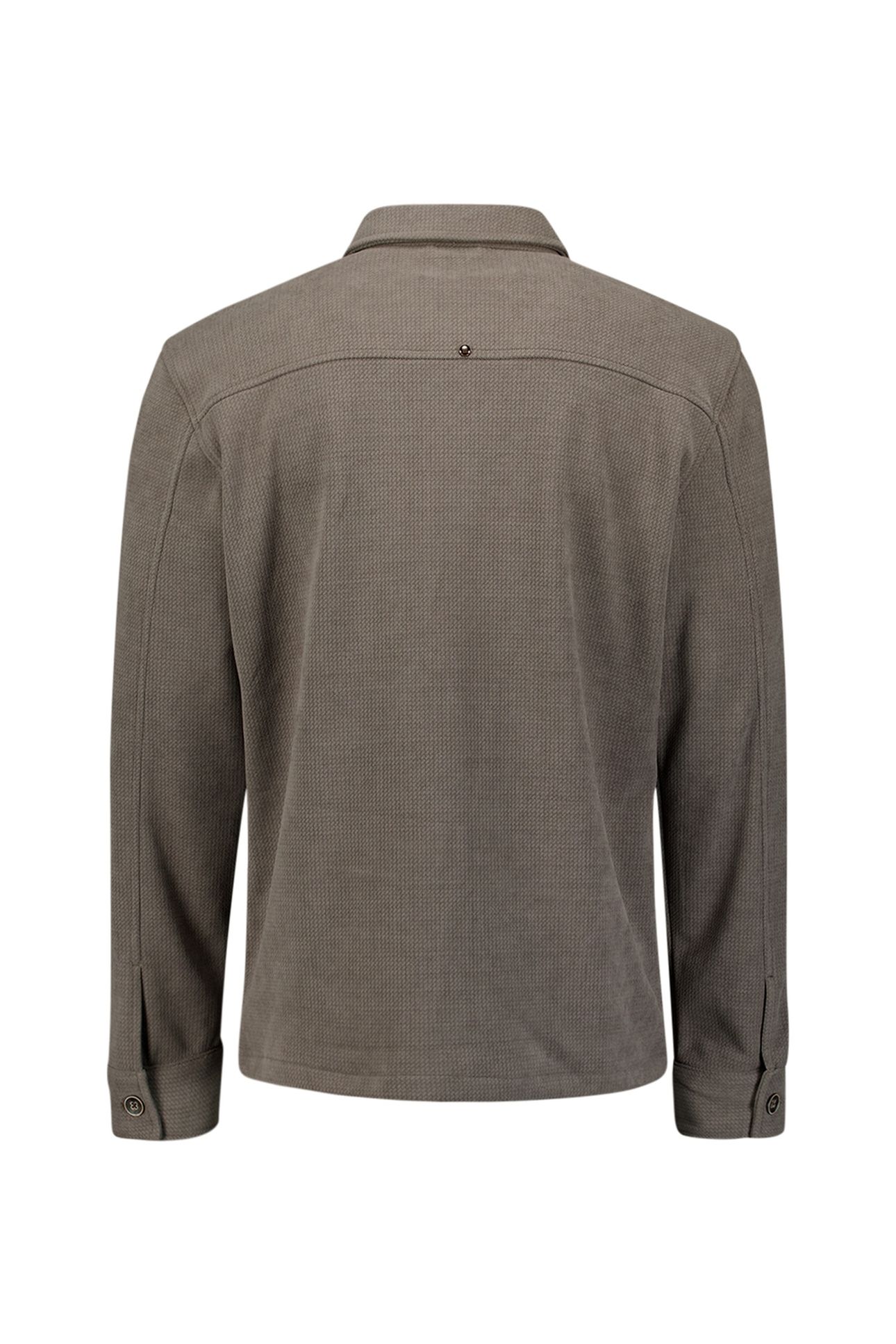 OVERSHIRT BUTTON RELIEF SWEAT DARK CLAY 6