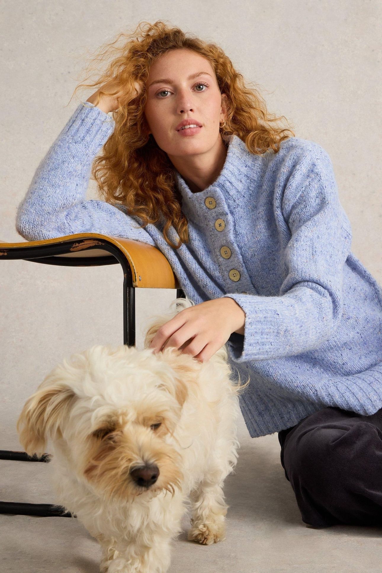 BELLA BUTTON JUMPER BLUE MULTI 7