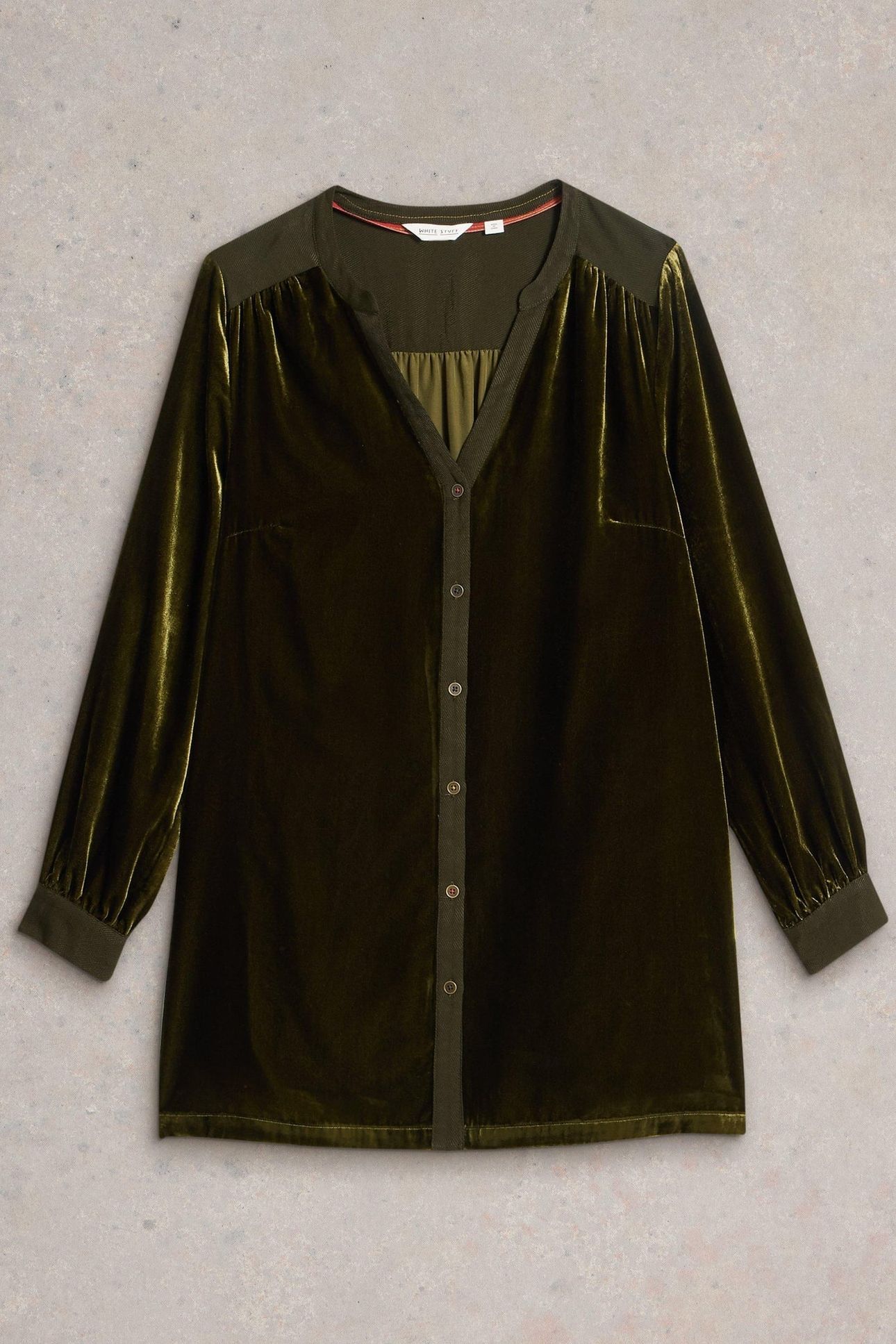 OLIVE VELVET TUNIC KHAKI GREEN 4