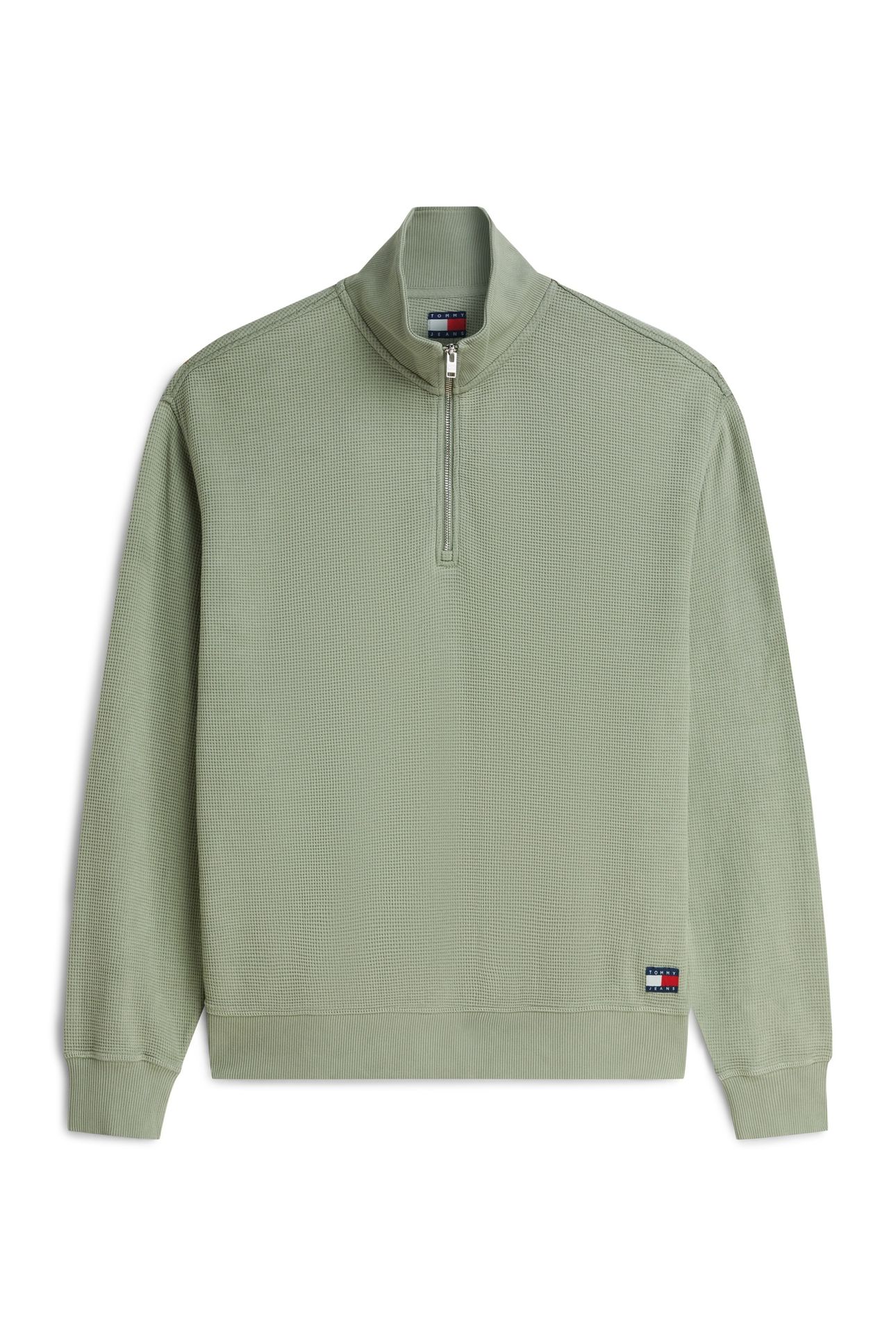 RELAXED WASHED WAFFLE KNIT SPRING OLIVE 4