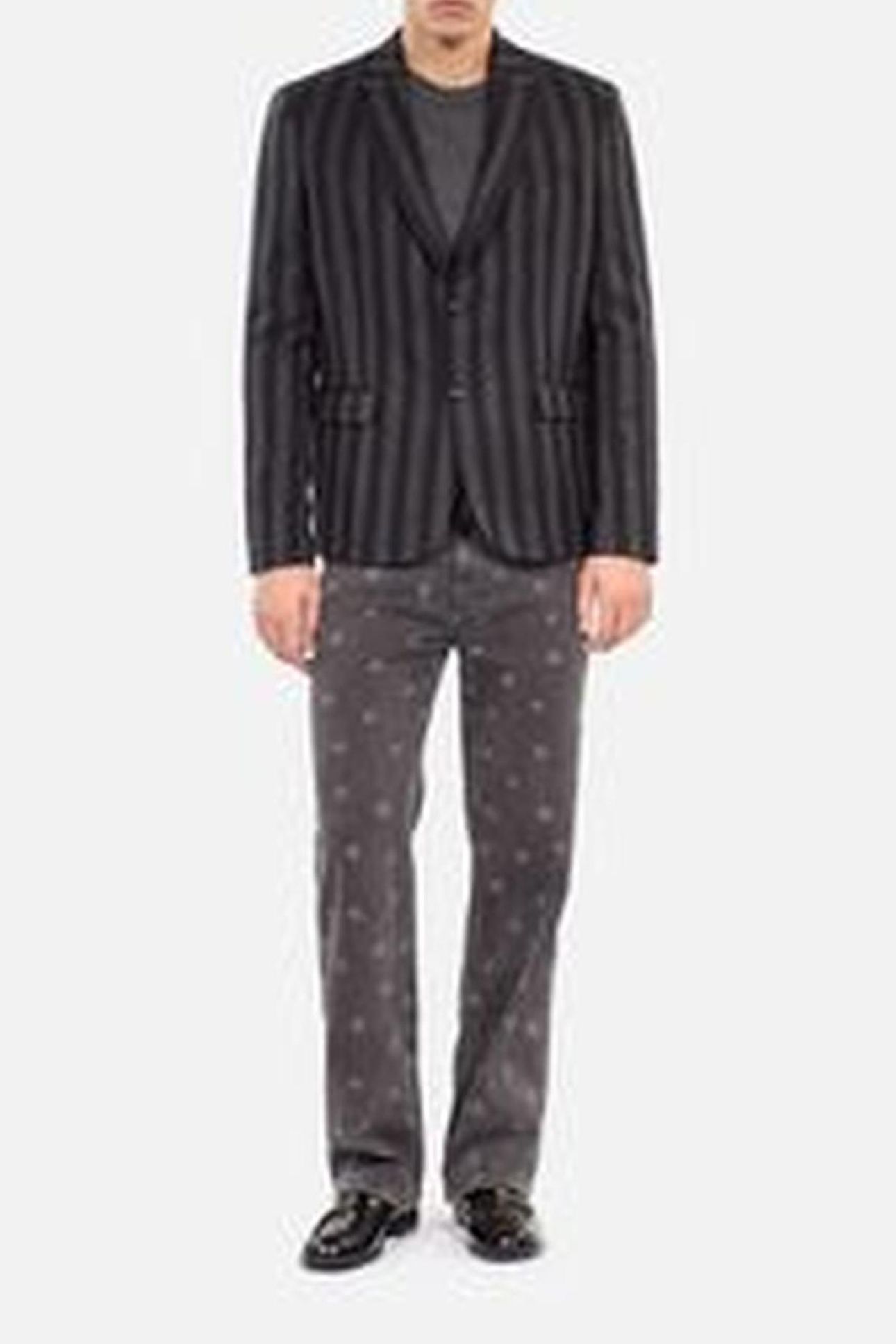 STRAIGHT-CUT JACKET WITH 3 BUTTONS & 3 POCKETS BLACK GREY 3