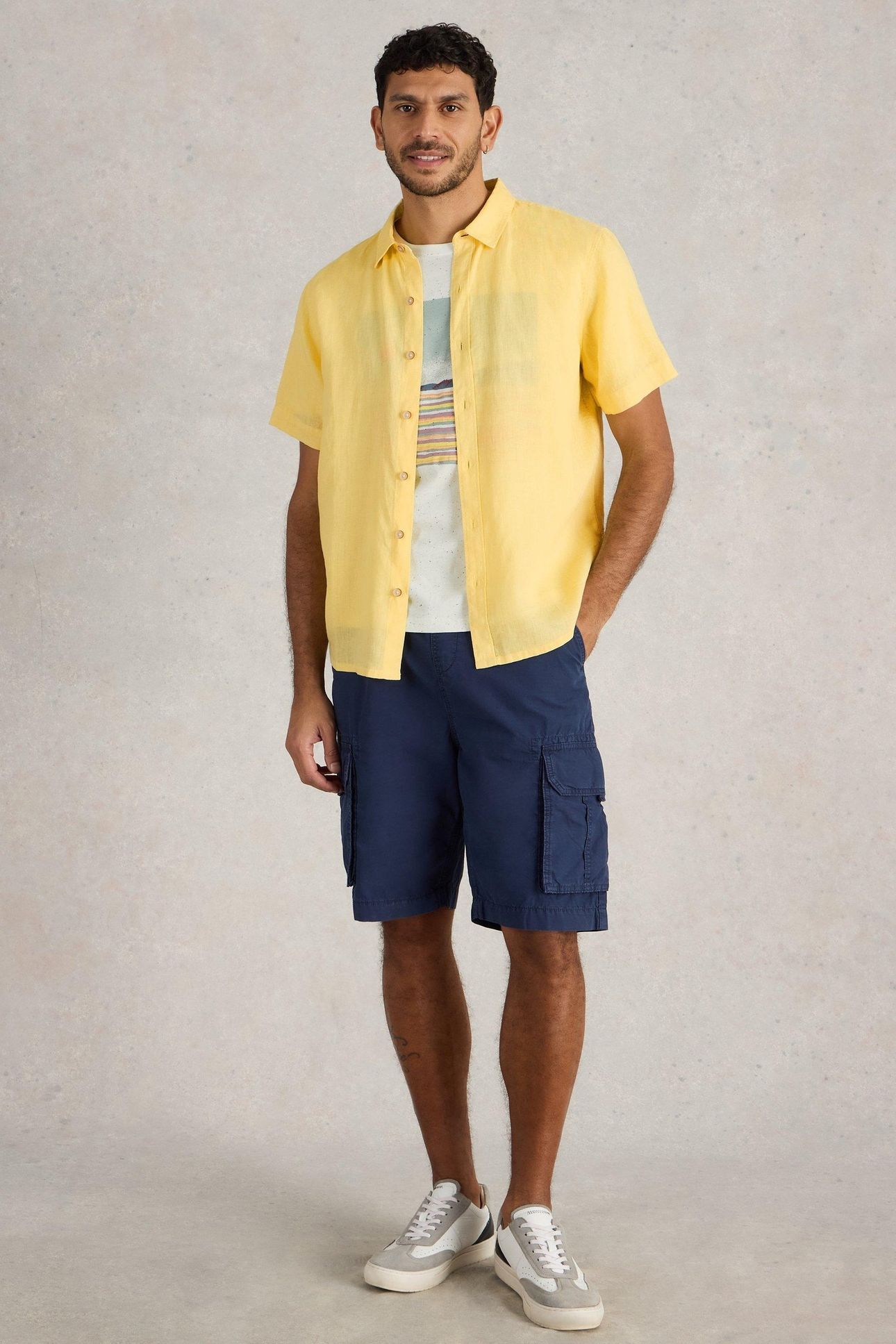 KESWICK SS LINEN SHIRT LIGHT YELLOW 2