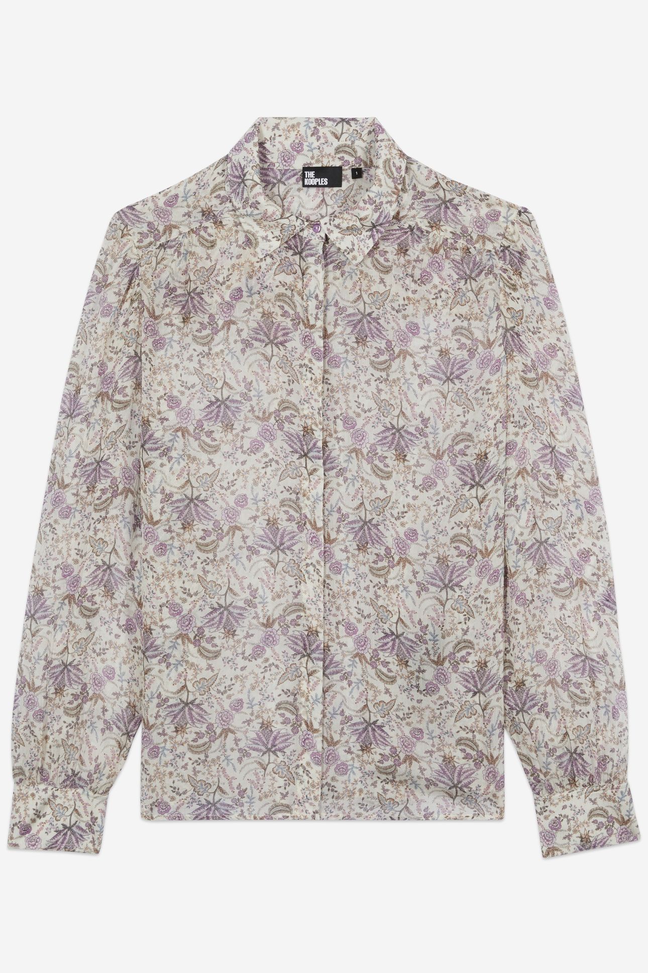 LONG-SLEEVED SHIRT WITH CLASSIC COLLAR ECRU/MAUVECHALK 5