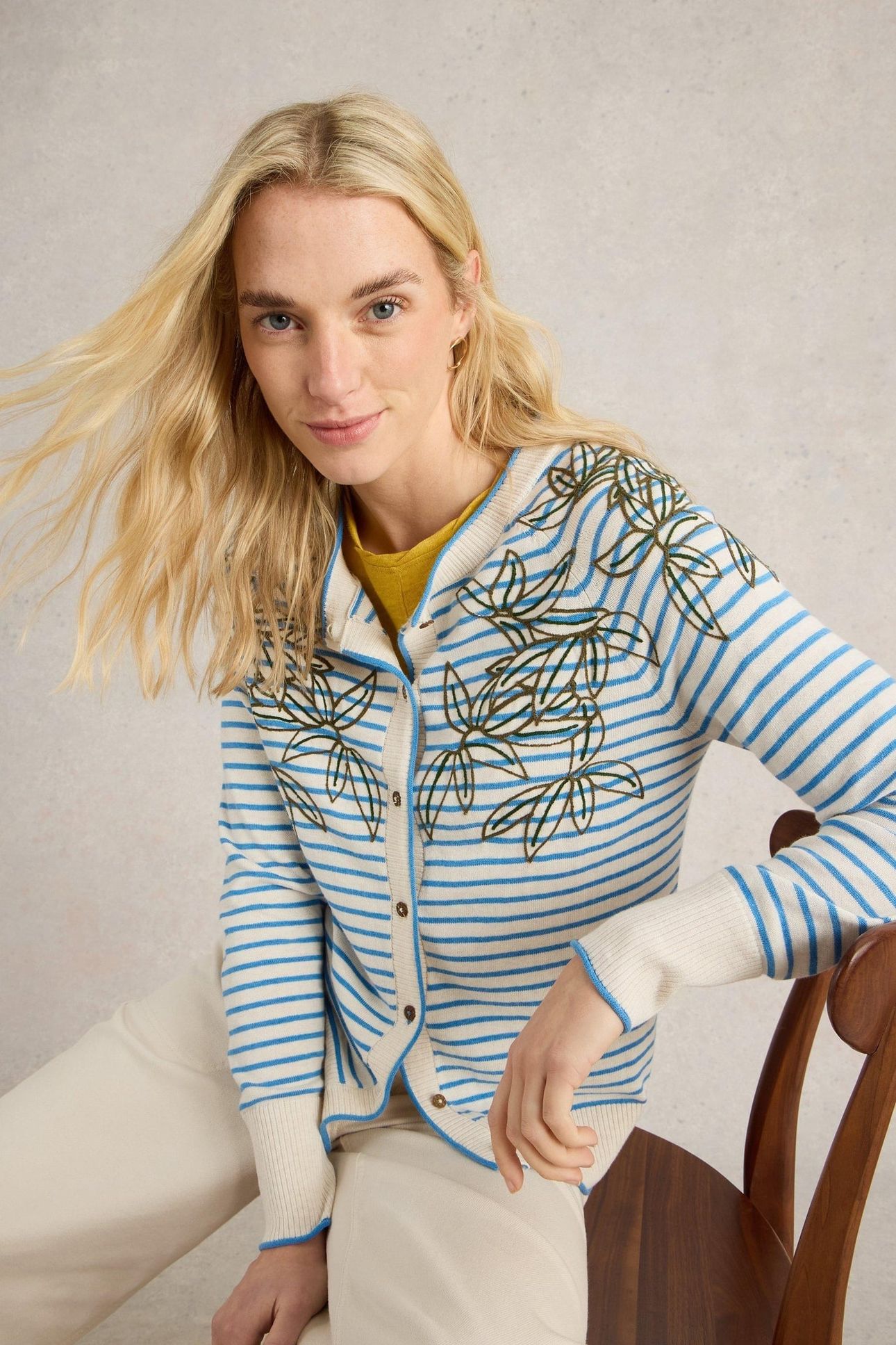 LULU EMBROIDERED CARDI IVORY MULTI 7