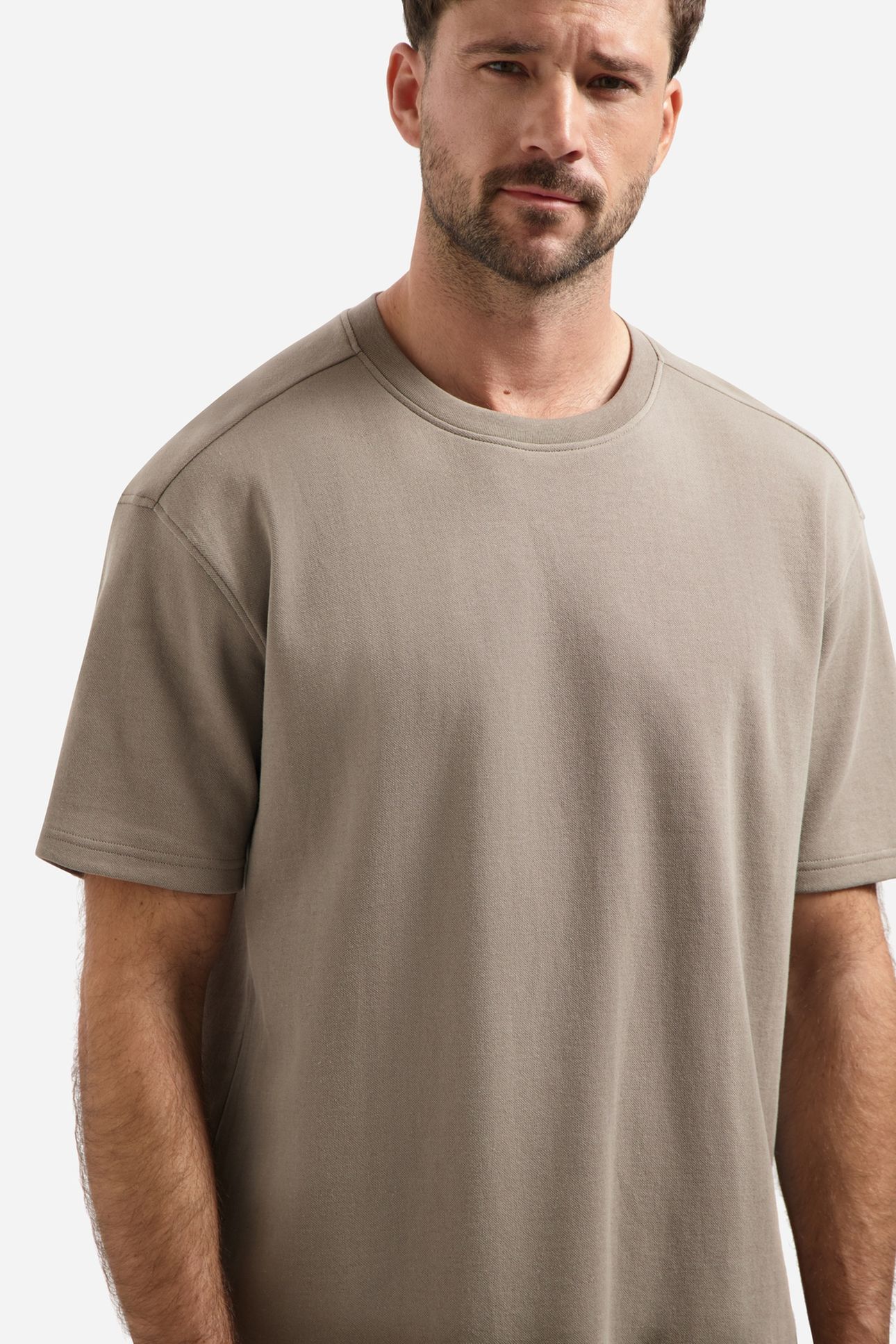 T-SHIRT CREWNECK SOLID HEAVY INTERLOCK CLAY 6