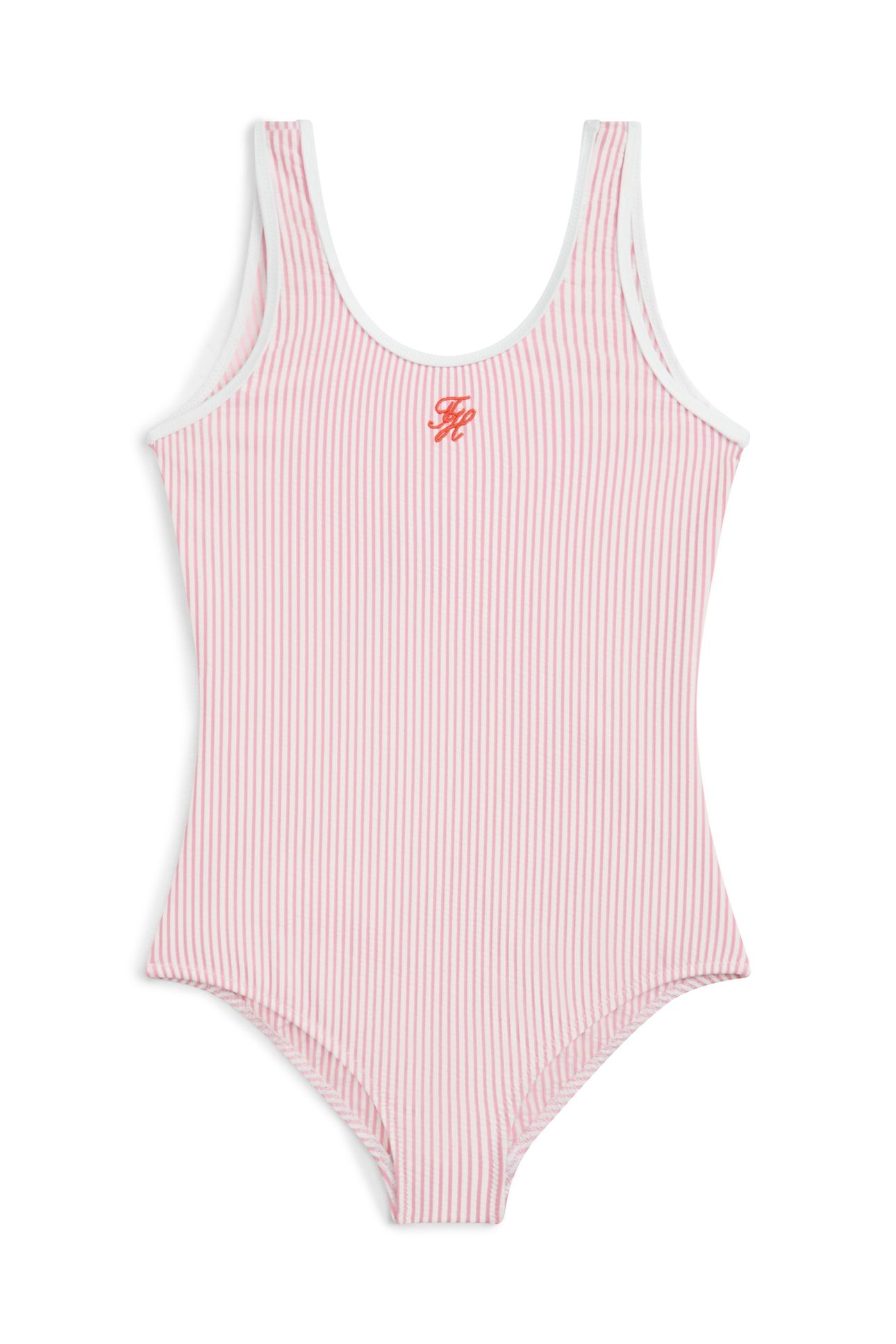 GIRLS ONE PIECE SEERSUCKER PUFFER ROSE PETAL ITHACA 1