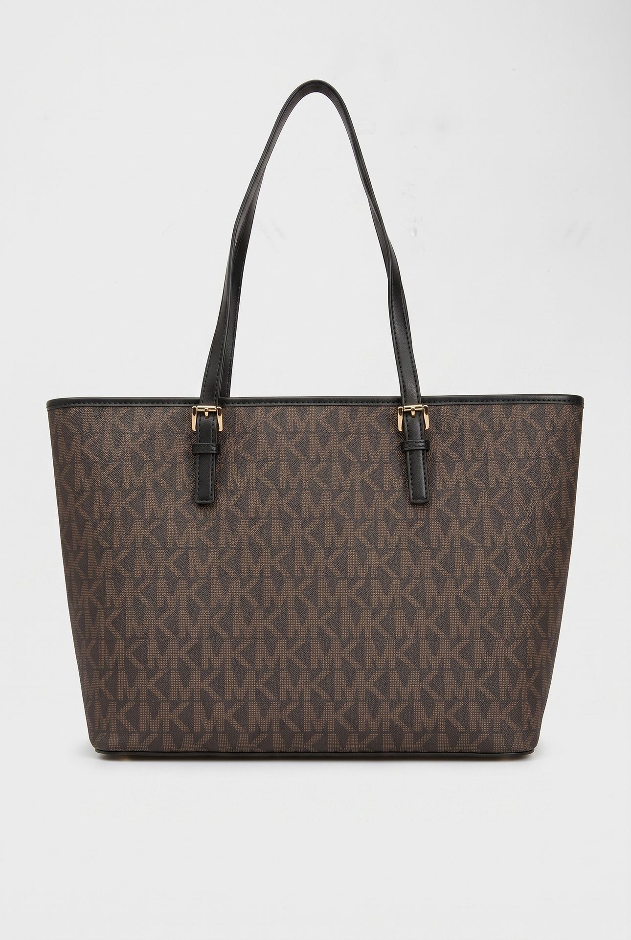 TOP ZIP TOTE BROWN/BLK 3