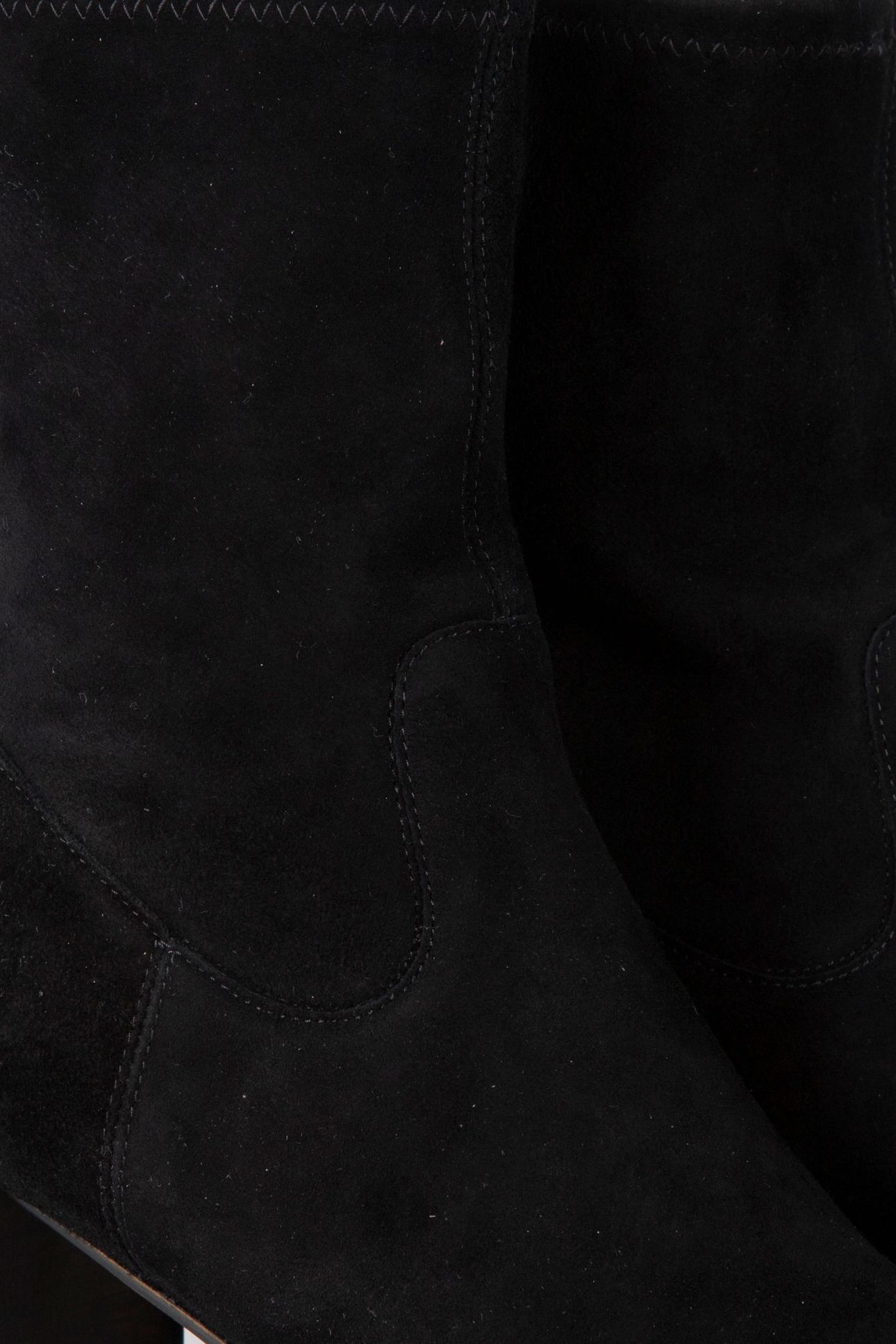 HARP BLOCK HEEL STRETCH SUEDE BLACK 5