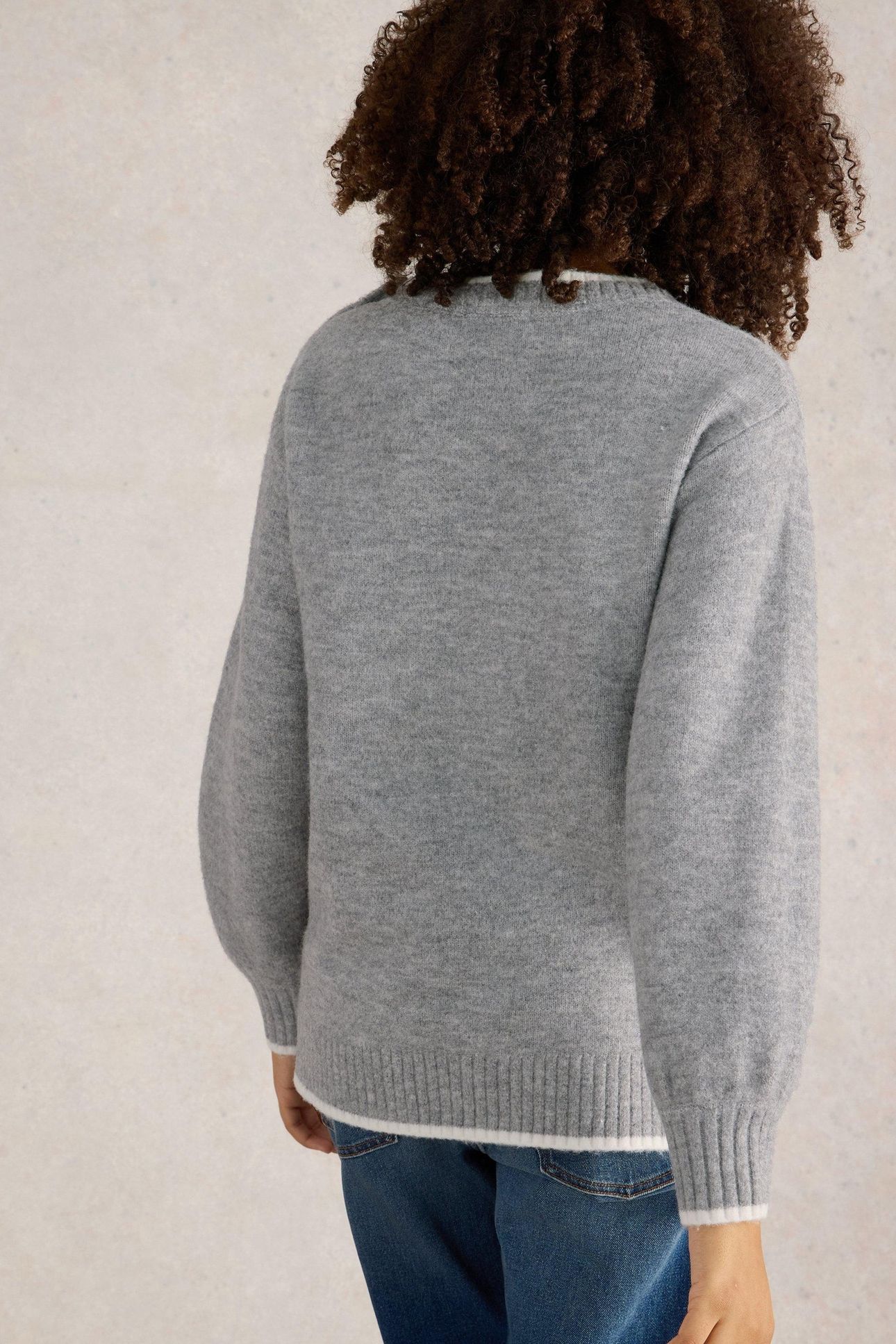 LUCY LONGLINE JUMPER LIGHT GREY 2