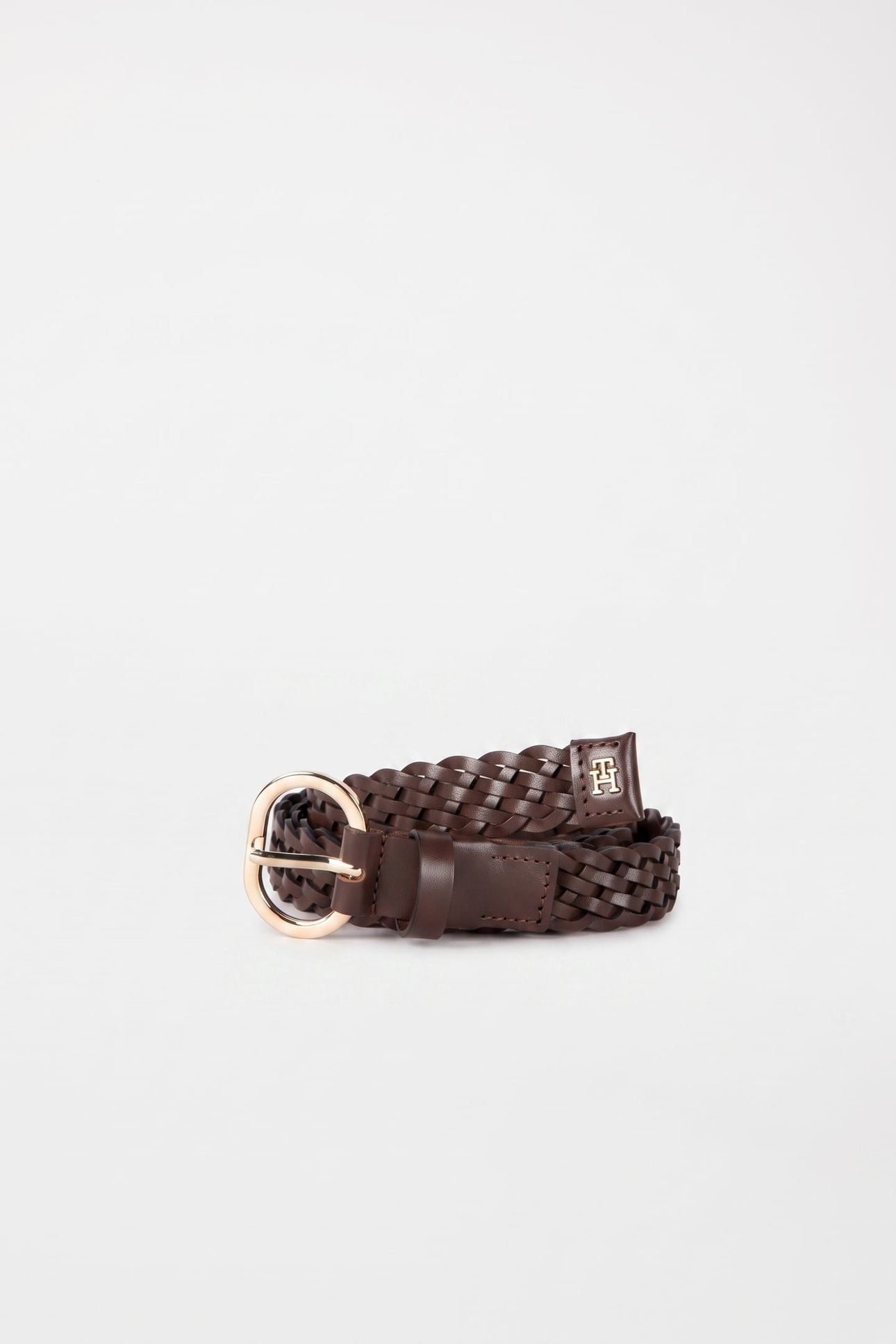TH CHIC 2.5 WOVEN LEATHER BELT RICH WALNUT 1