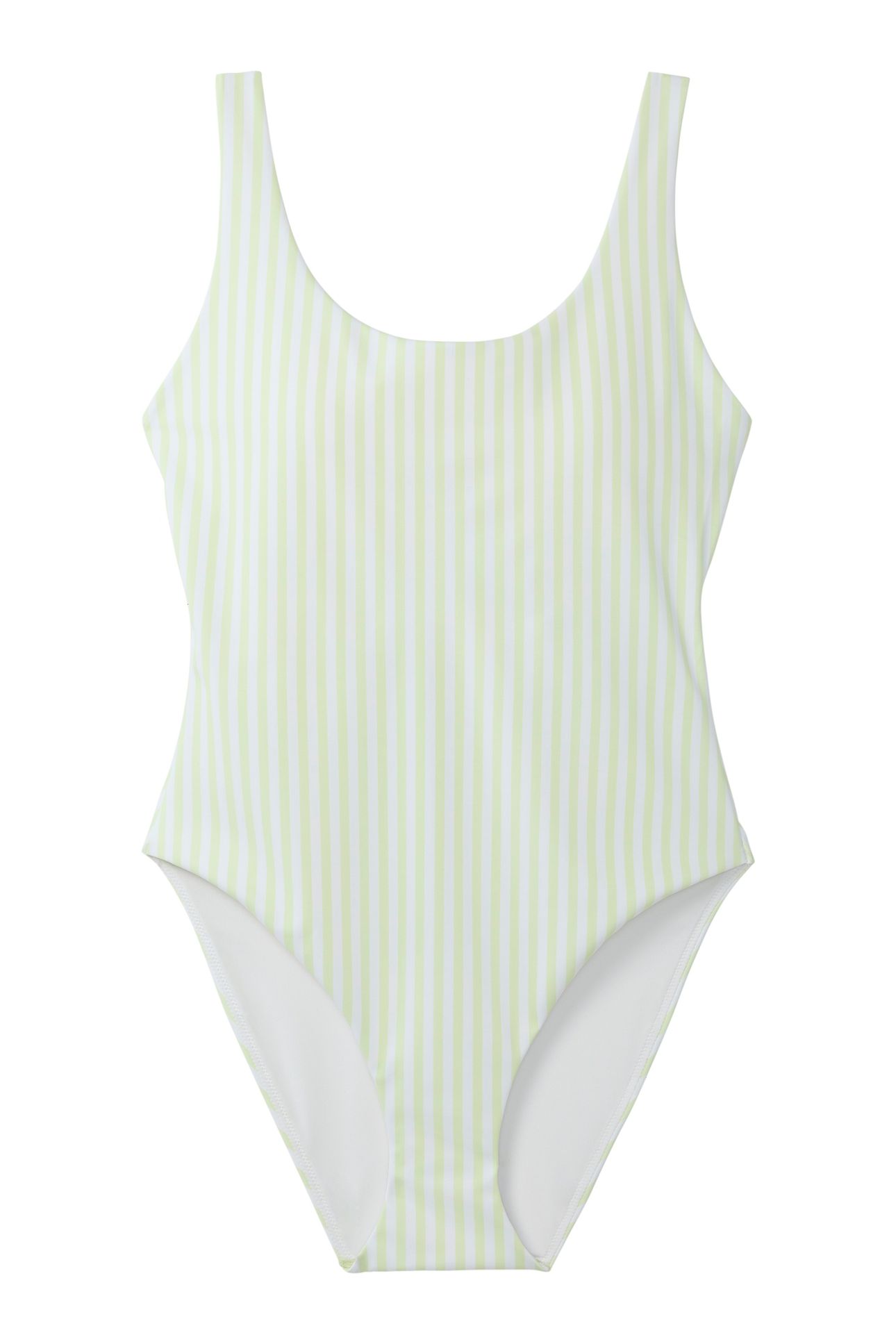 SCOOP BACK ONE PIECE PENNY STRIPE W WHITE JADE 4
