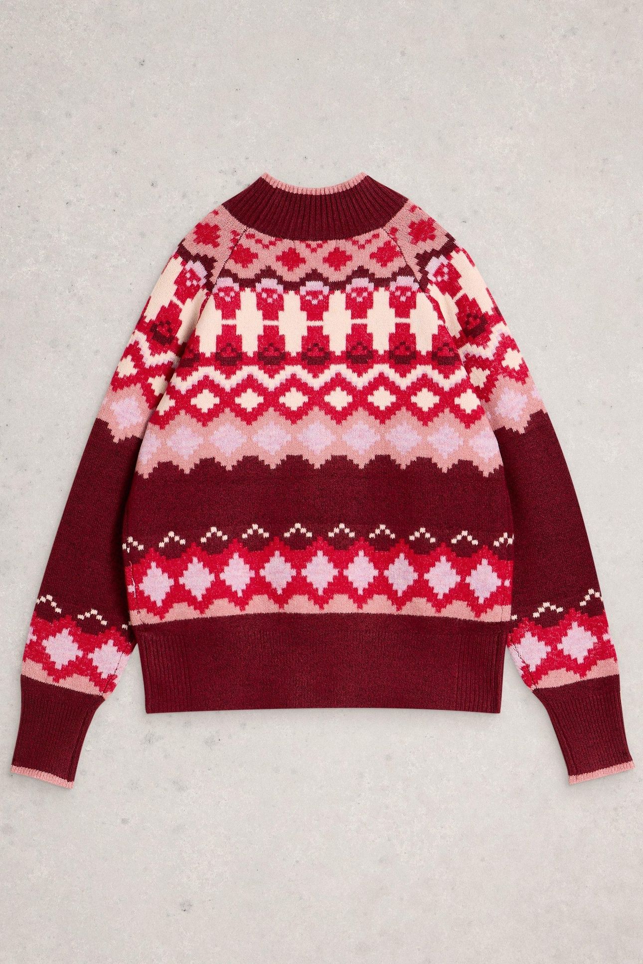 FAIRISLE HIGH NECK JUMPER PLUM MULTI 2