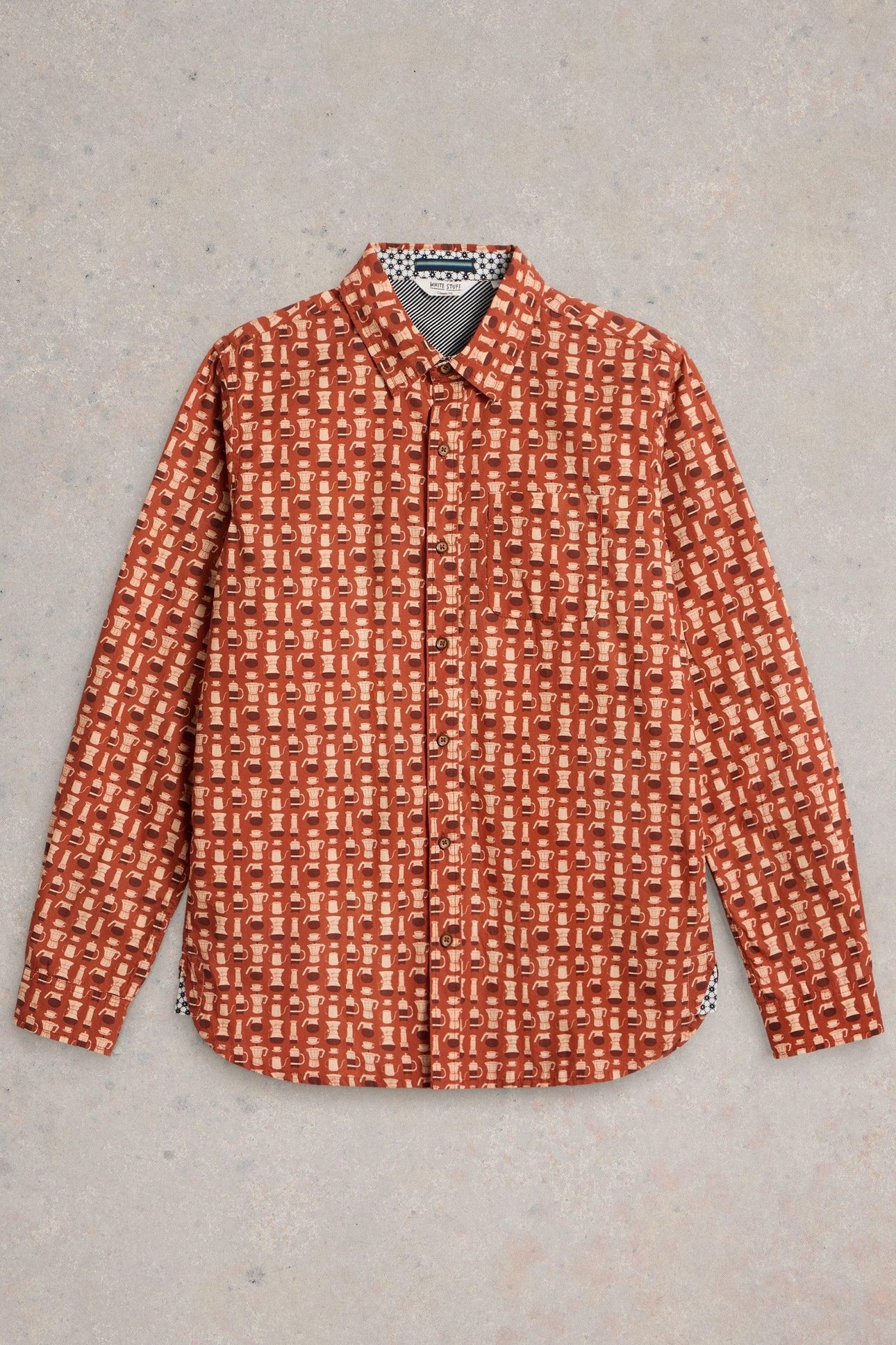 ESPRESSO PRINTED SHIRT ORANGE PRINT 4