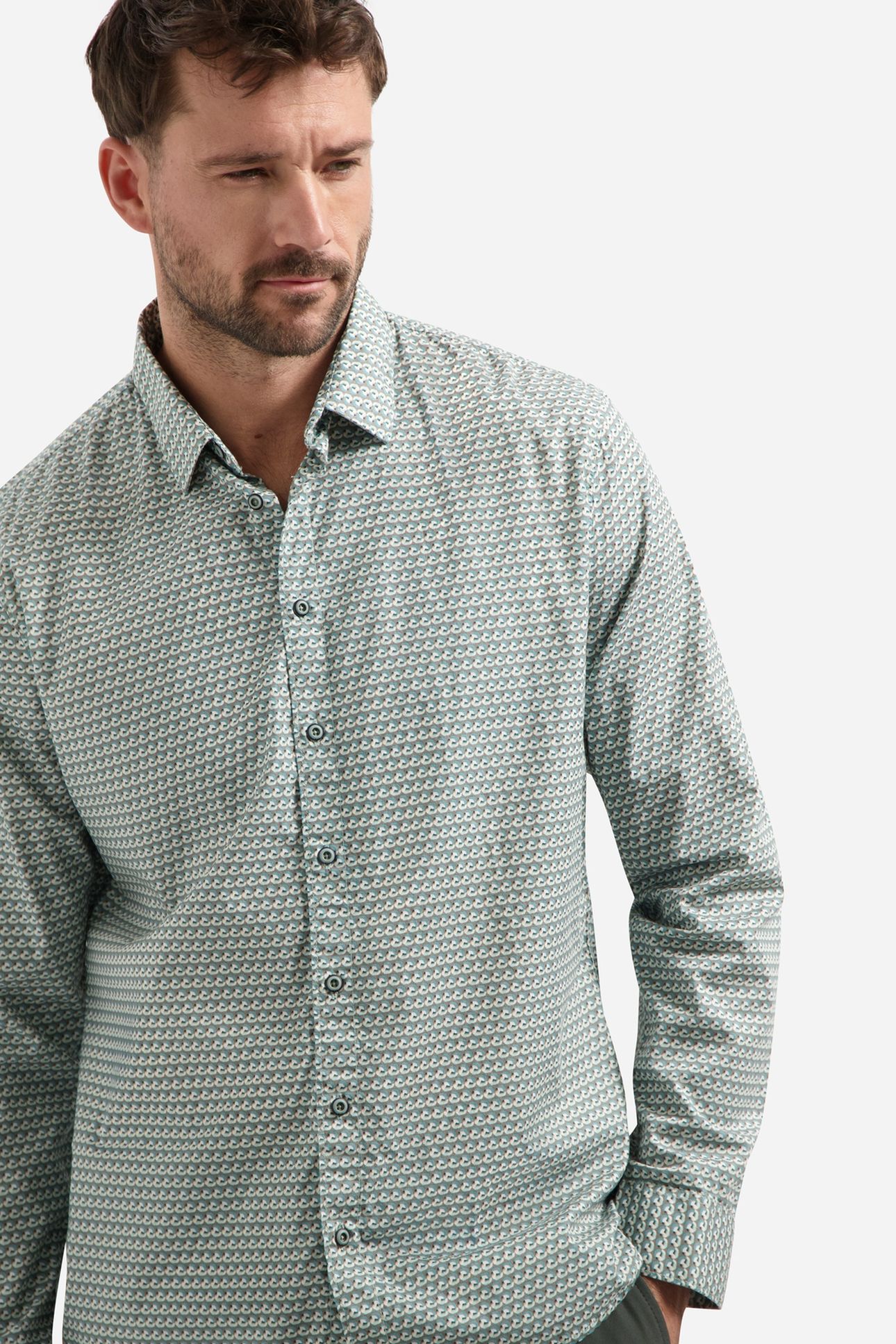 SHIRT STRETCH ALLOVER PRINTED SEABLUE 6