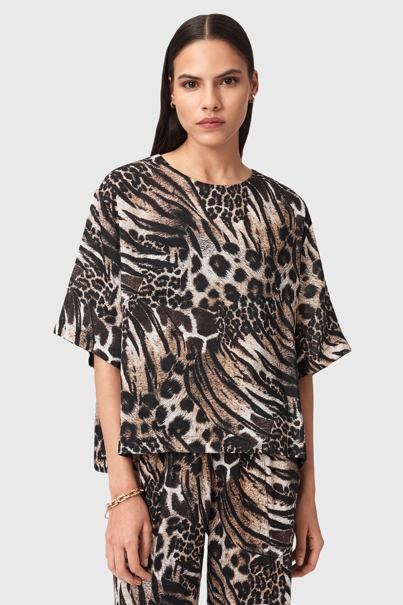LOTTIE LINEN TOP TRIO TAUPE BROWN 2