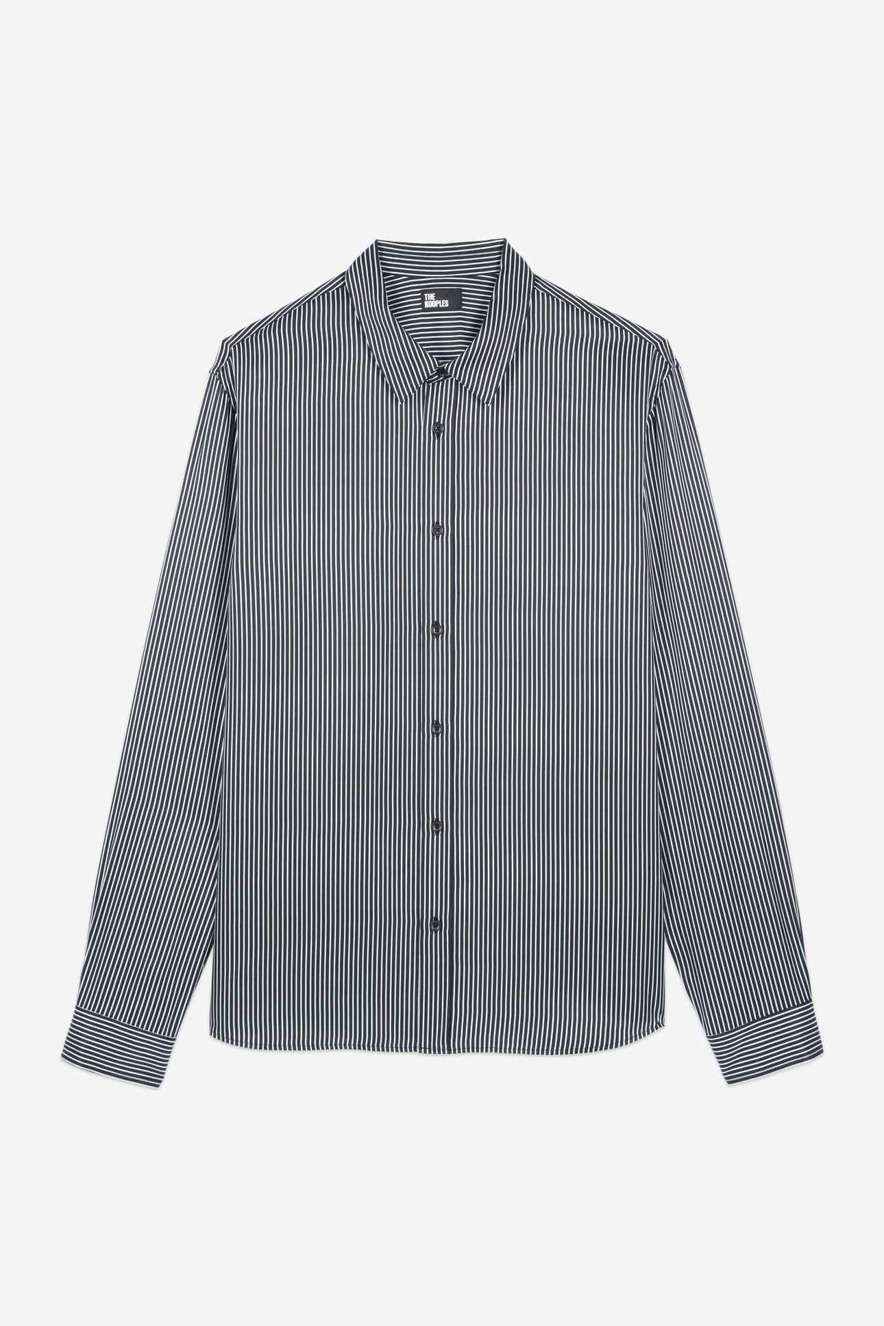 LONG-SLEEVED SHIRT WITH MICRO-STRIPES BLACK WHITE 3