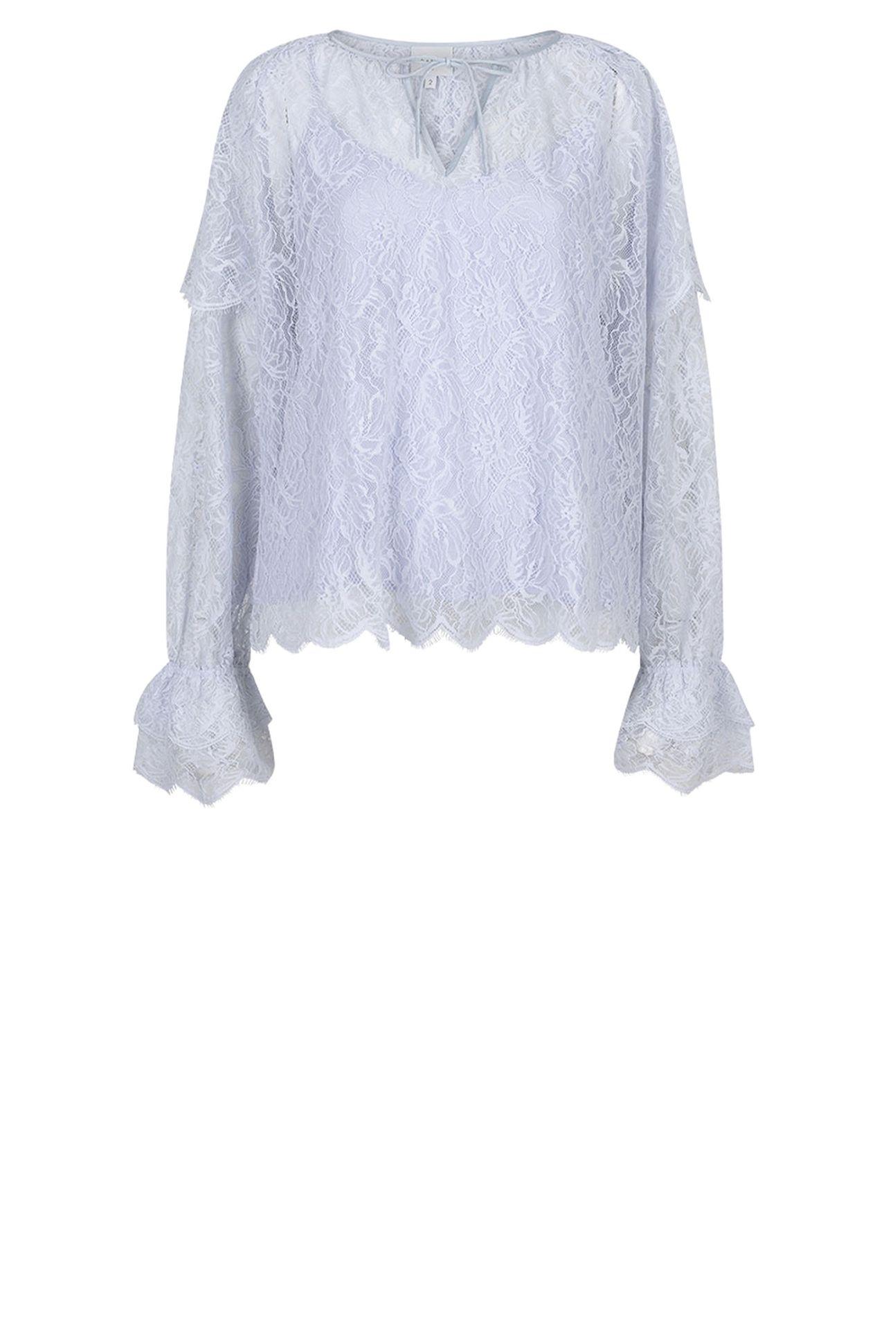 ZILAN BOHO DETAILED LACE TOP CRYSTAL BLUE 6