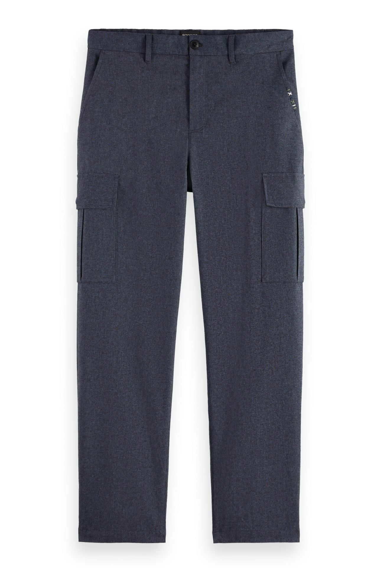MELANGE COTTON-BLEND RELAXED STRAIGHT FIT CARGO GREY MELANGE 4