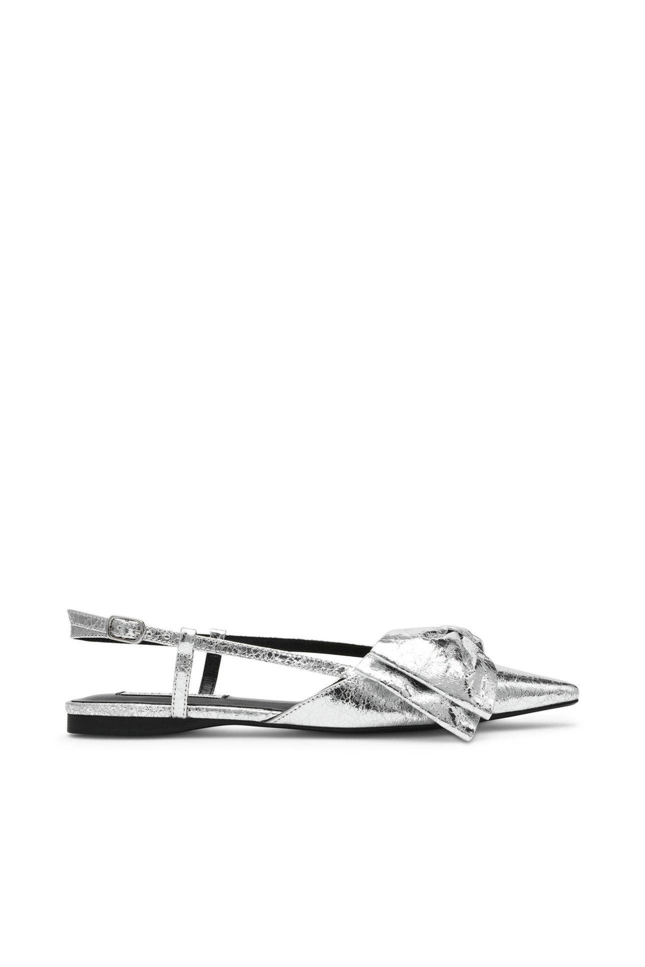 DAZZLED FLAT SHOES SILVER 1