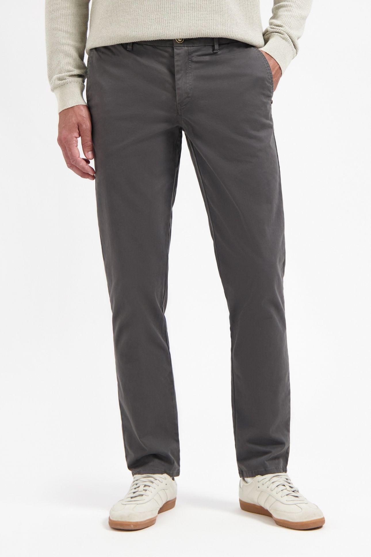 PANTS STRETCH GARMENT DYED DARK GREY 1