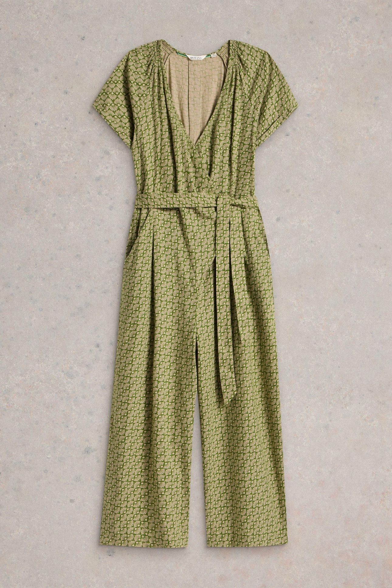 VERITY LINEN BLEND JUMPSUIT GREEN PRINT 3