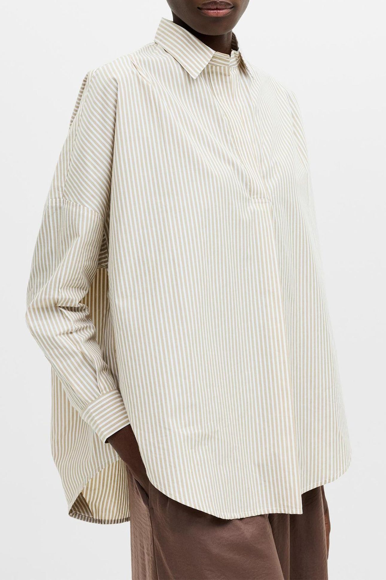 STRIPE POPLIN L/S POPOVER INCENSE/WHITE 1